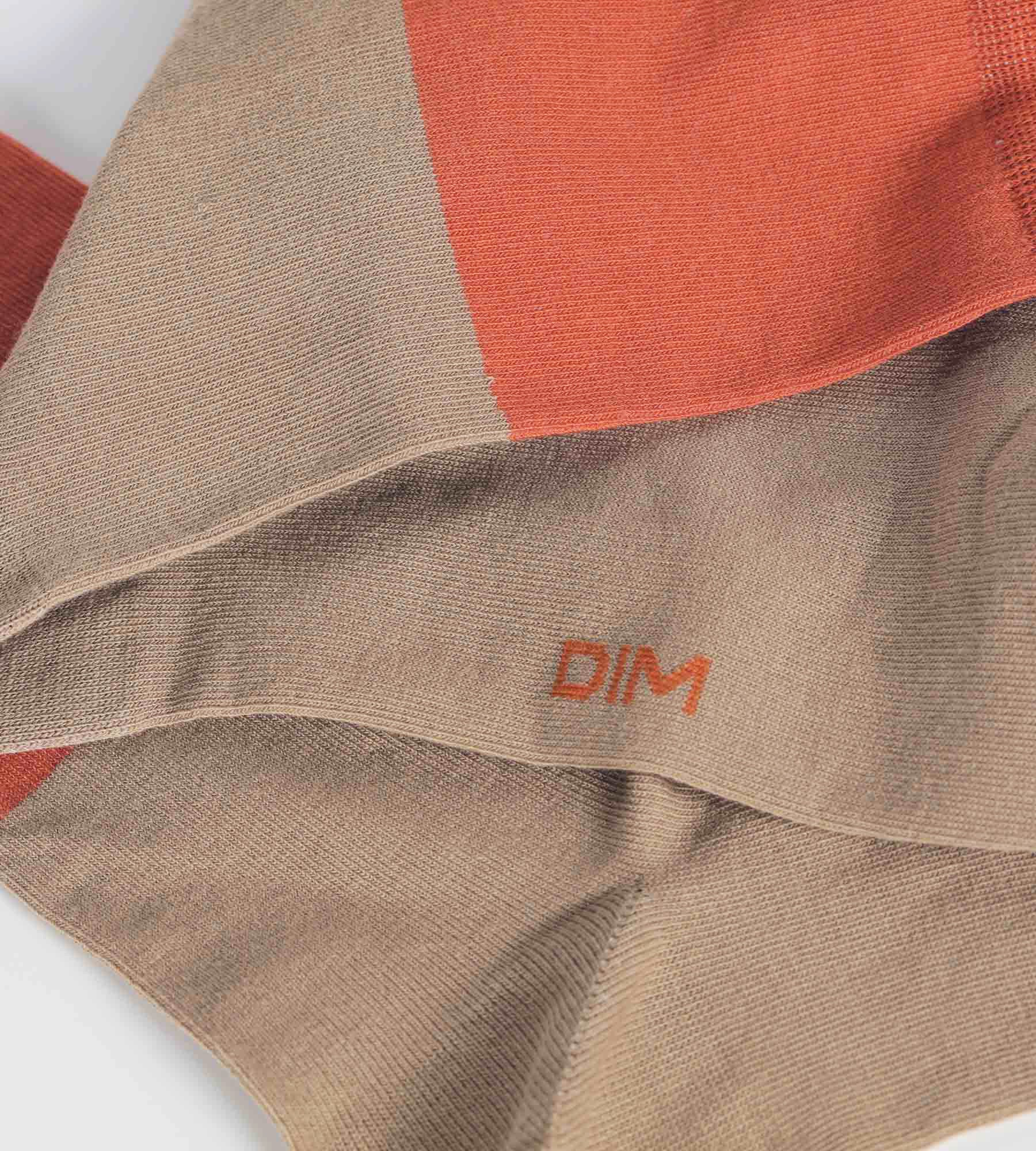 DIM Calcetines de hombre de algodón efecto colourblock Praliné Dim Mode