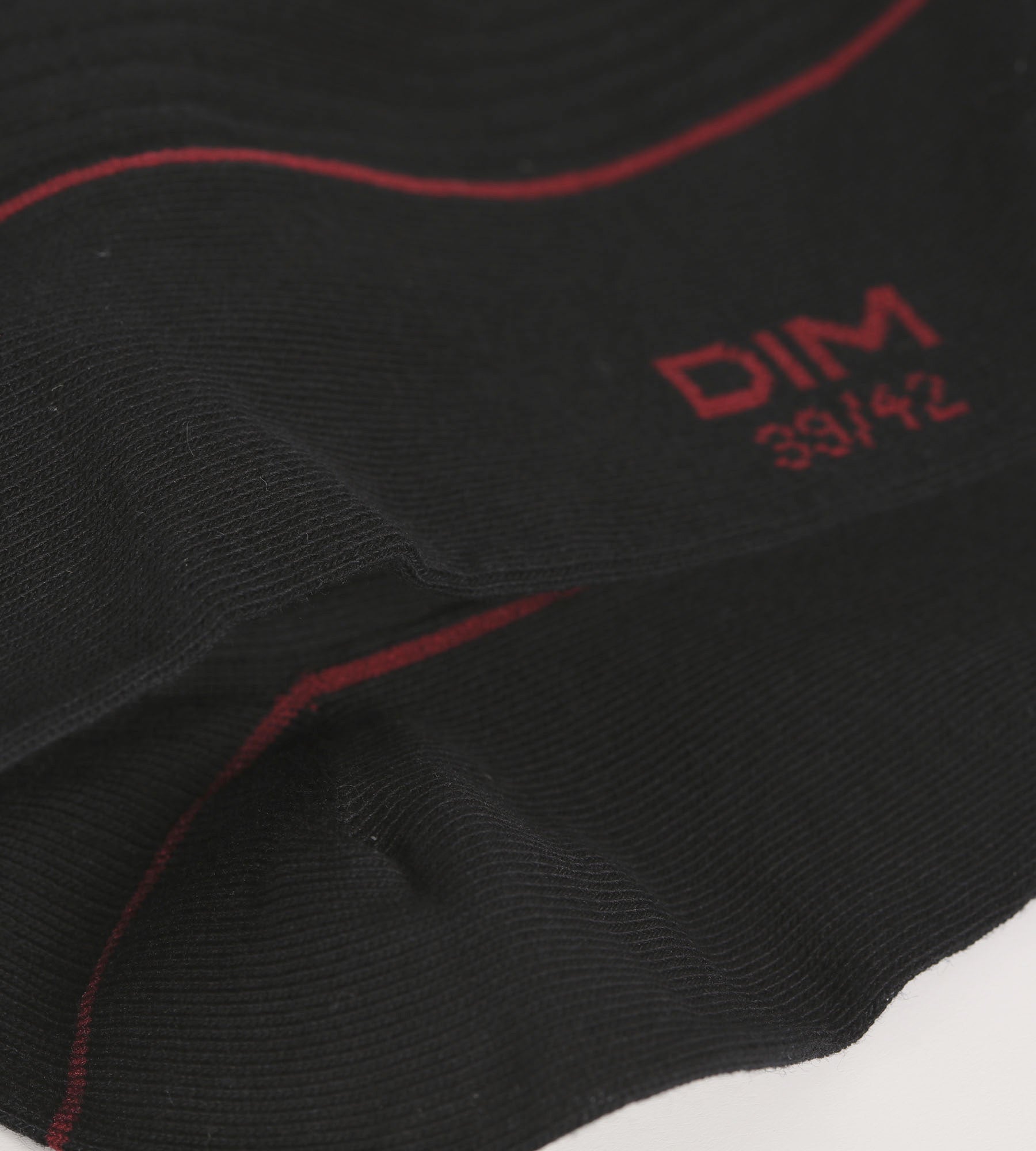 DIM Calcetines de hombre de algodón negro acanalado con ribete de color Dim Fashion