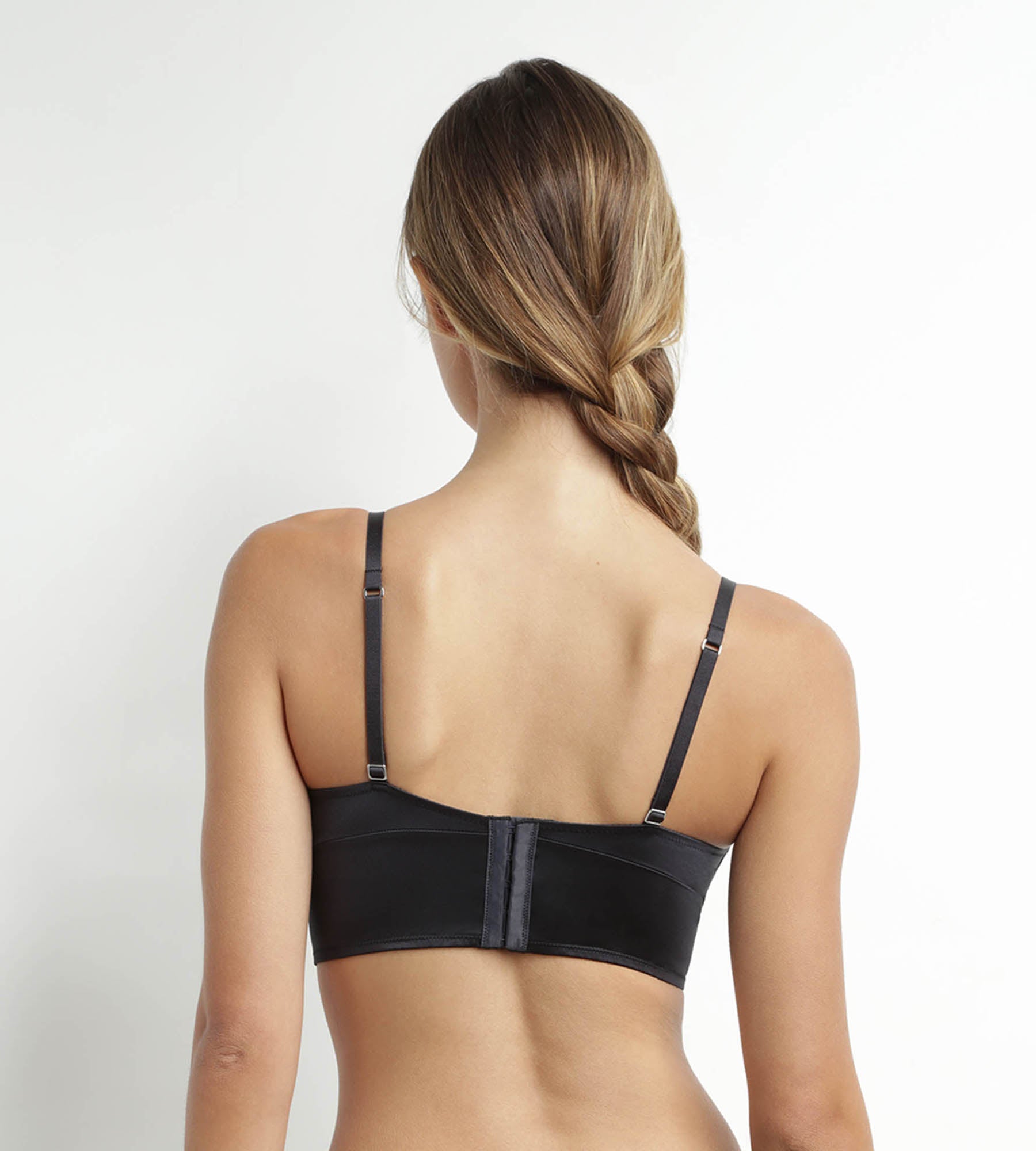 DIM Sujetador triángulo push-up de microfibra satinada gris Dim Chéri