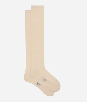 Calcetines maxi de algodón acanalado para mujer Cream Dim