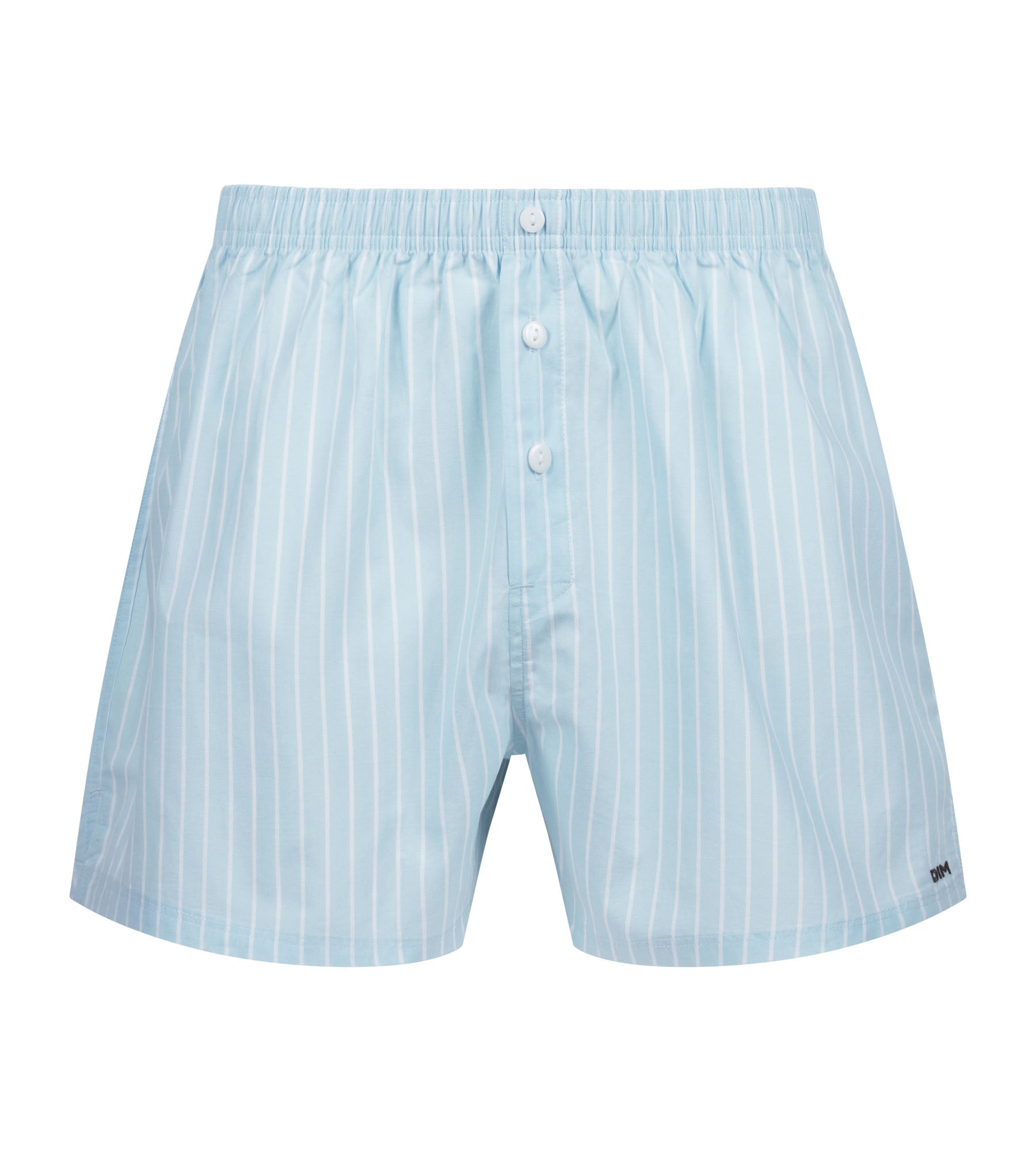 DIM Pantalón corto de pijama unisex de algodón a rayas azules