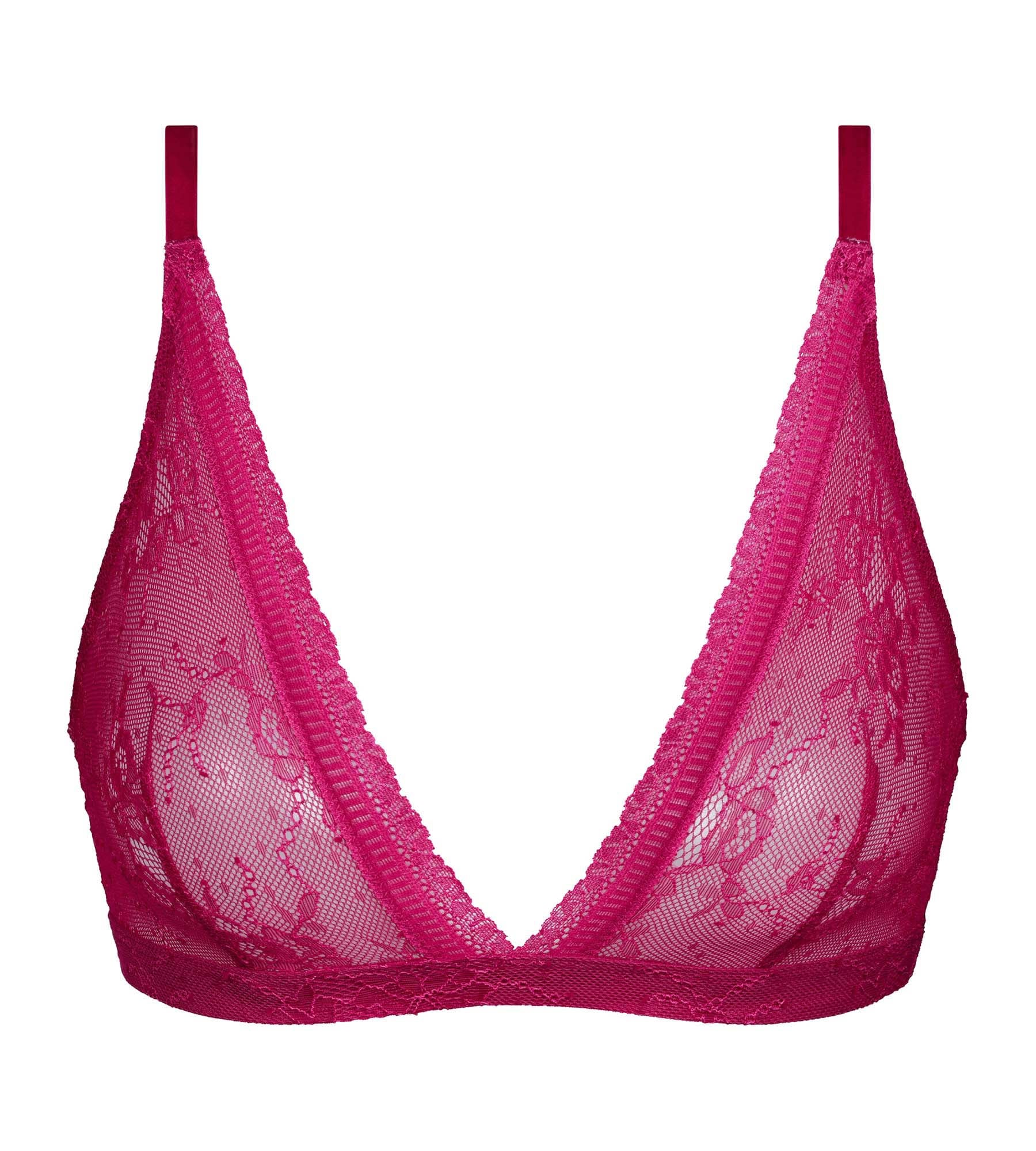 DIM Sujetador triángulo de encaje fucsia Dim Romance