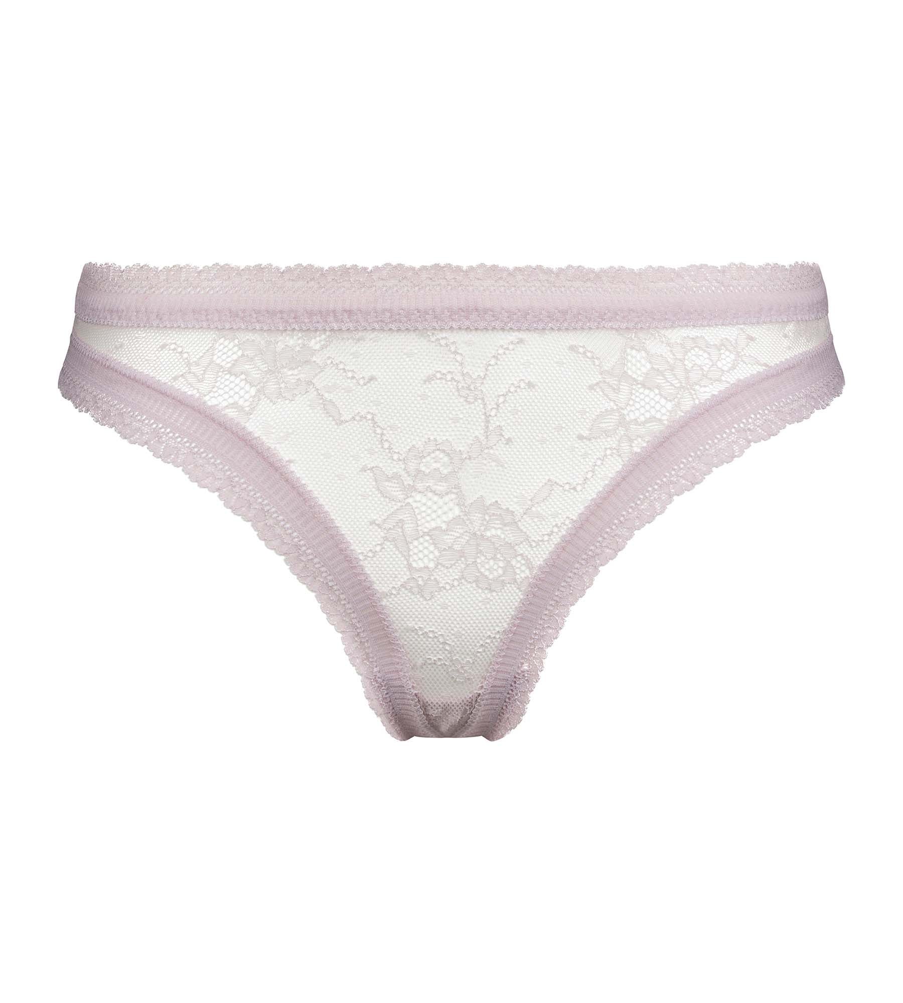 DIM Tanga de encaje floral lila Dim Romance
