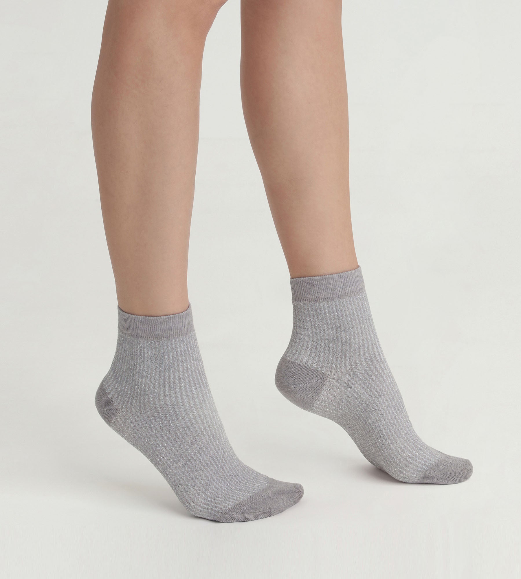 DIM Calcetines de mujer de Lurex color topo y plata Dim Mode