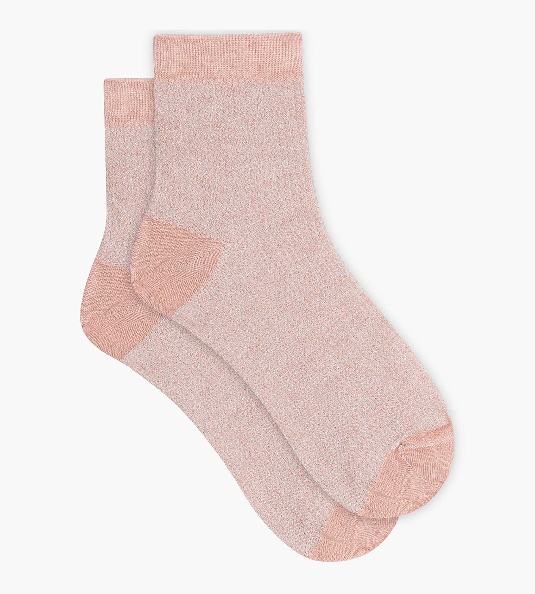 DIM Calcetines de mujer de Lurex rosa y plata Dim Mode