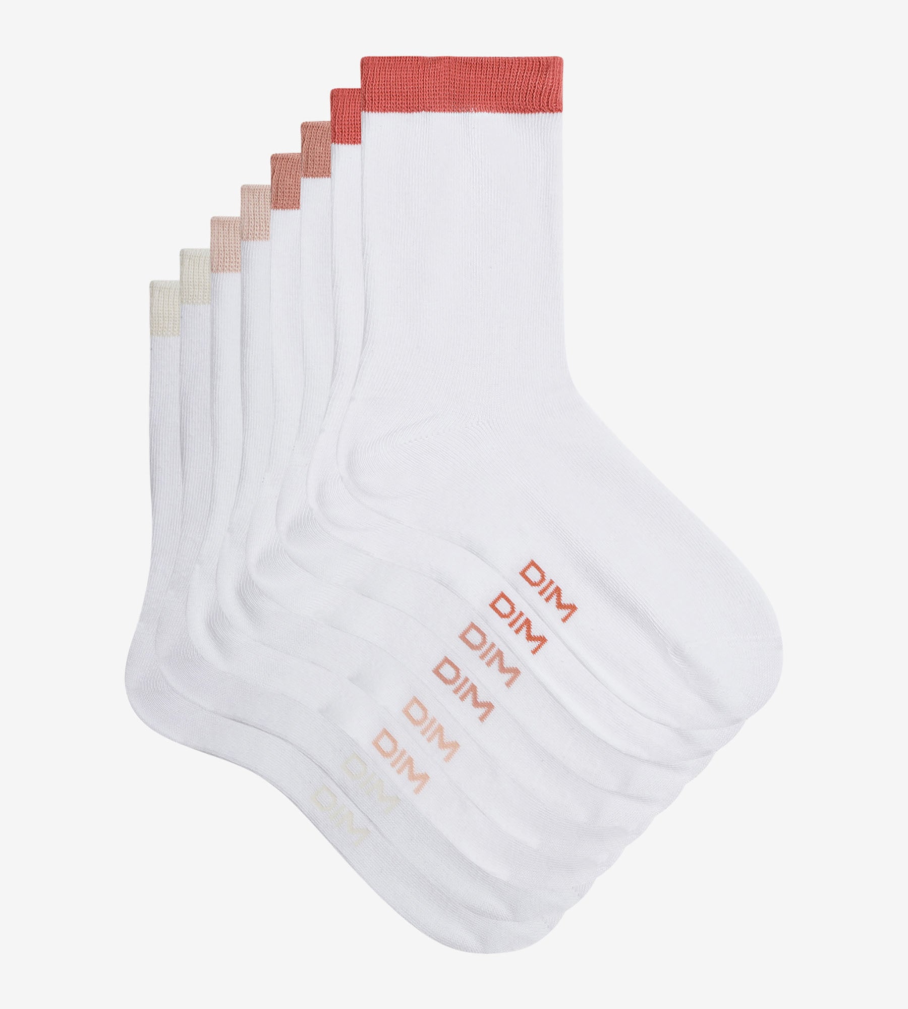 DIM Pack de 4 pares de calcetines de mujer Blanco EcoDim Mode