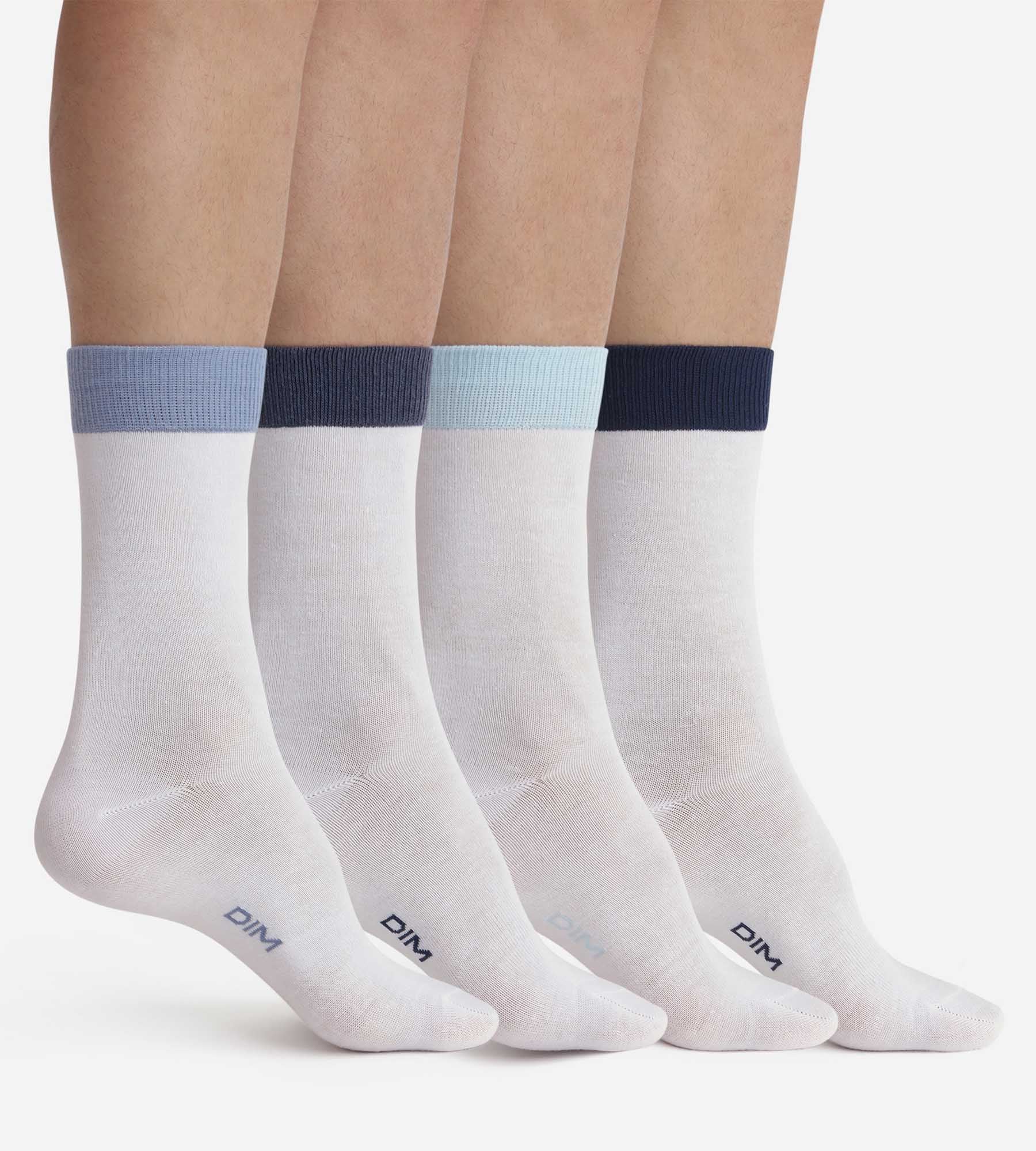 DIM Pack de 4 pares de calcetines de hombre Blanco EcoDim Mode