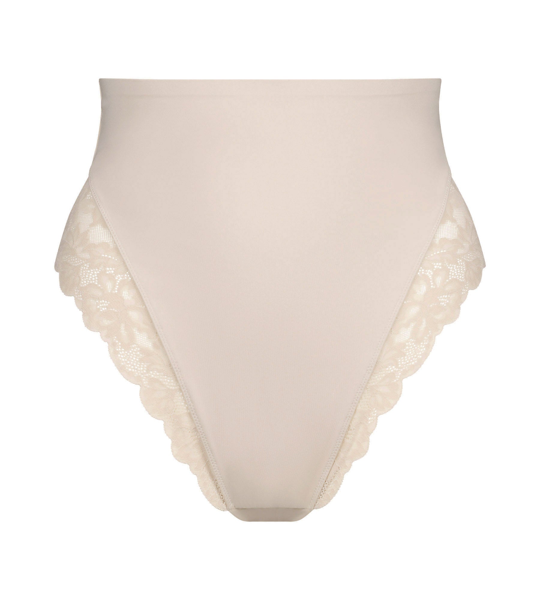 DIM Tanga moldeador talle alto microfibra y encaje nude Dim Silhouette Elegance