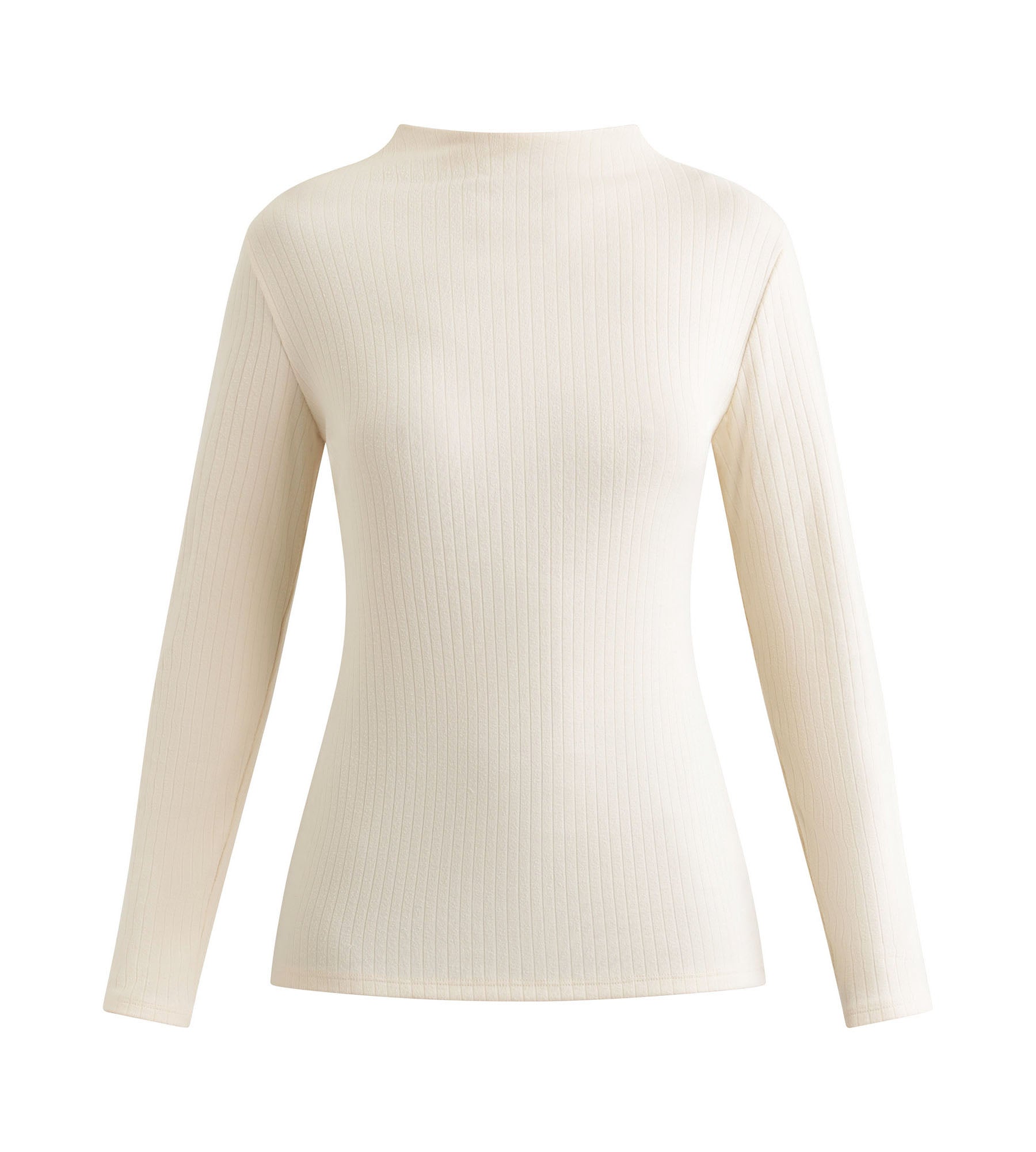 DIM Camiseta de mujer de canalé con cuello alto Beige Dim Thermal