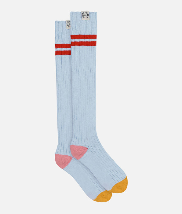 DIM Calcetines altos de mujer colorblock Azul Dim x Inès de La Fressange
