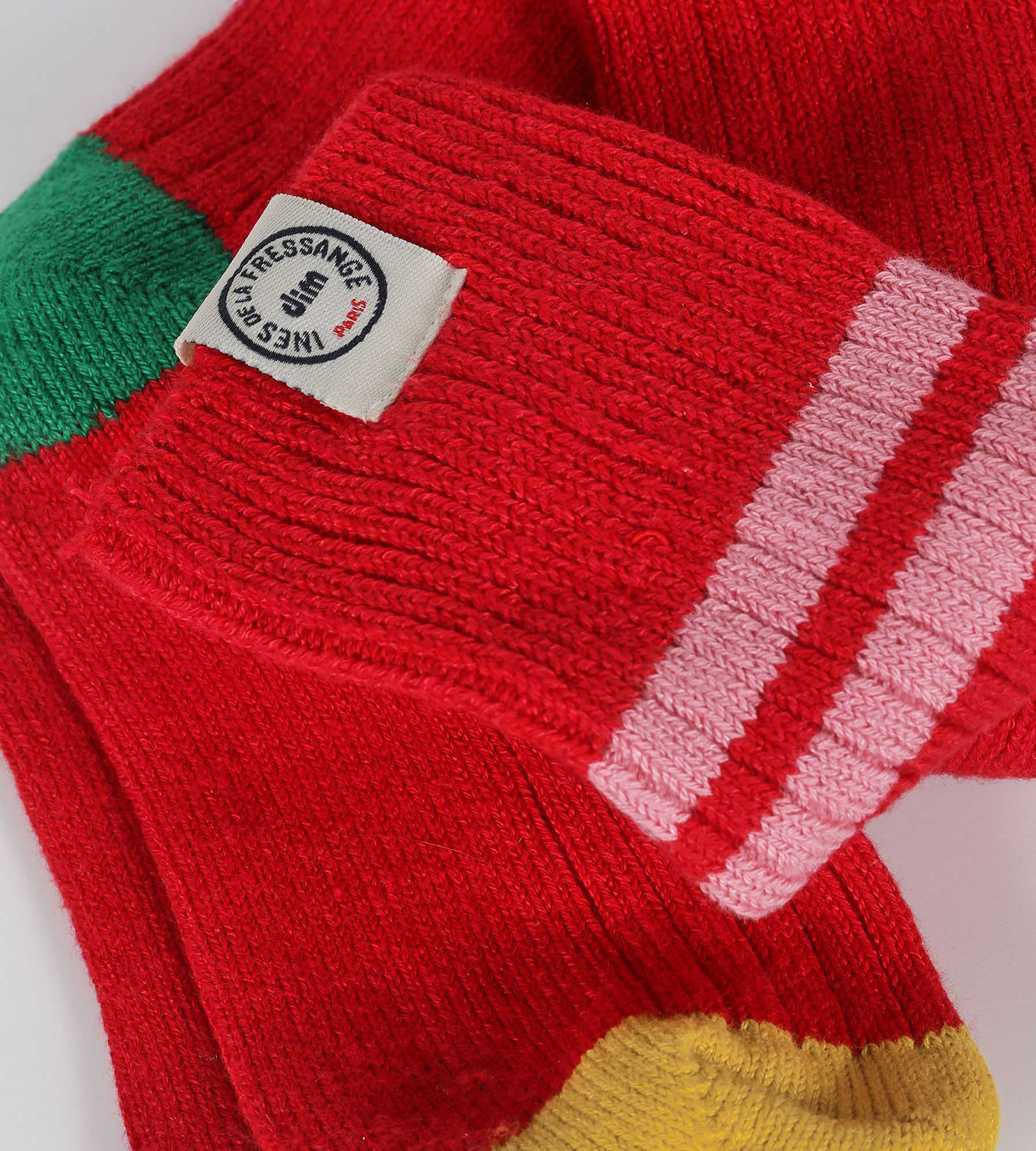 DIM Calcetines altos de mujer colorblock Red Dim x Inès de La Fressange