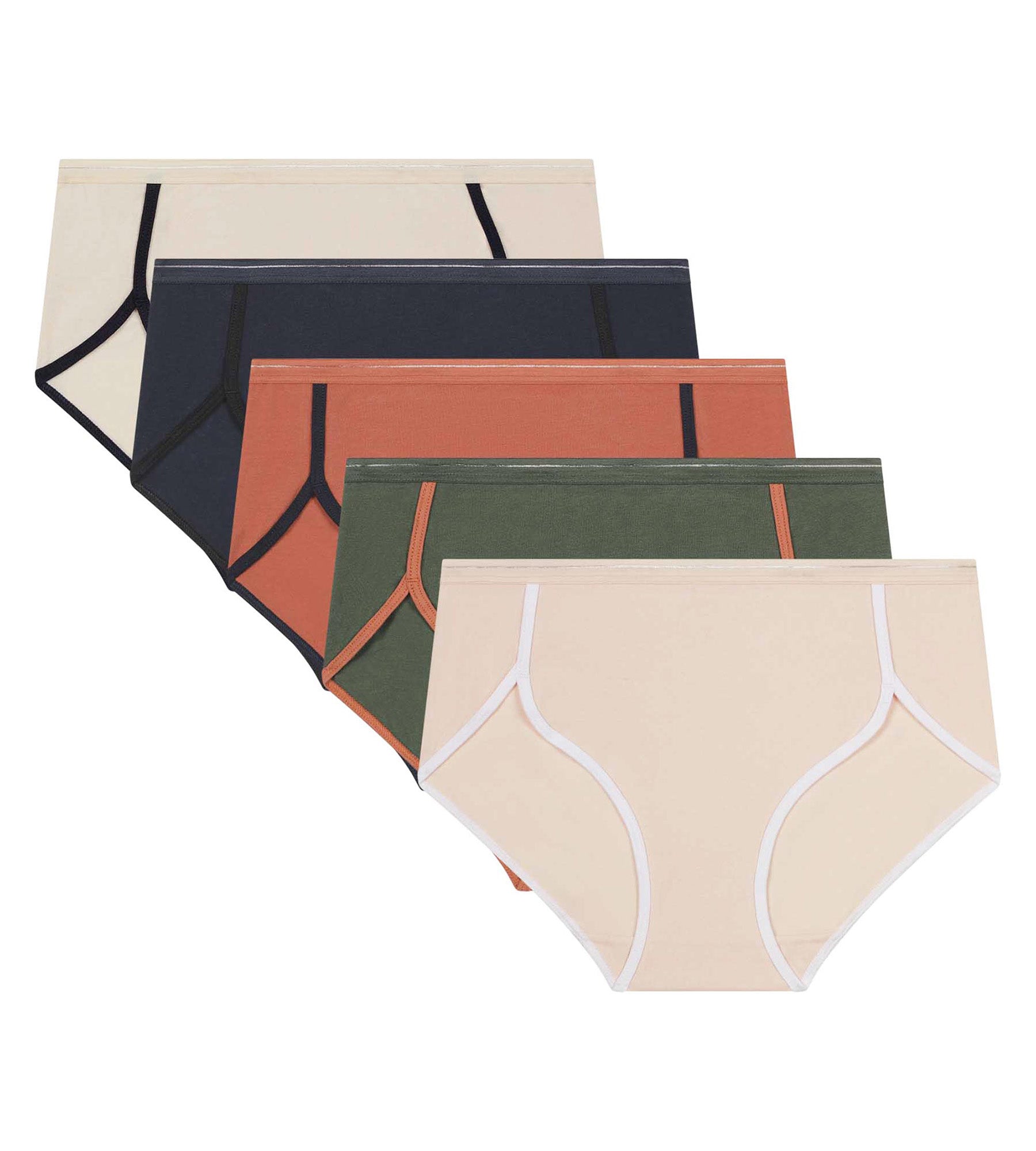 DIM Pack de 5 calzoncillos boxer de mujer Beige Topo Caqui Dim x Inès de La Fressange