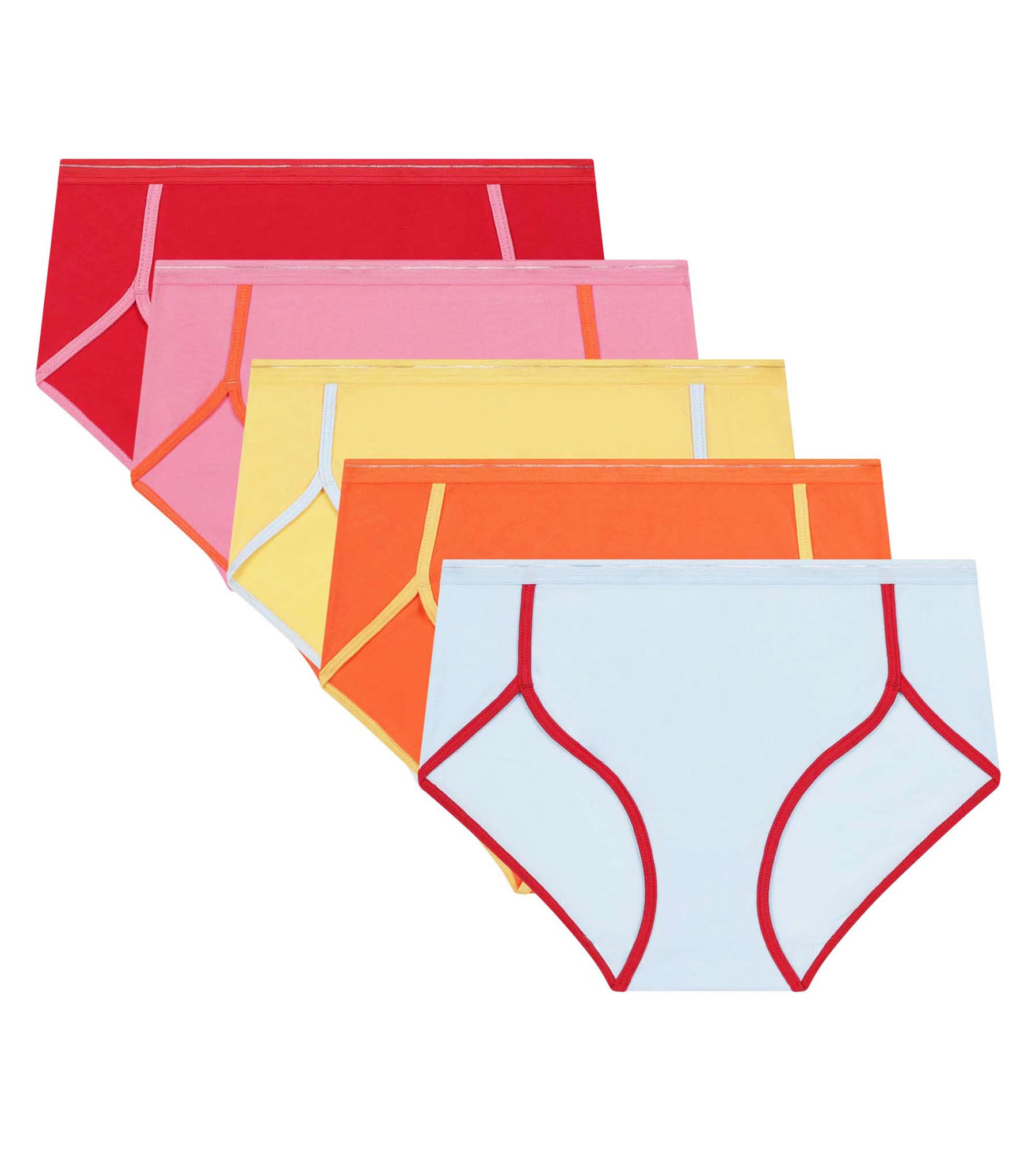 DIM Pack de 5 bóxers naranja amarillo Dim x Inès de La Fressange para mujer