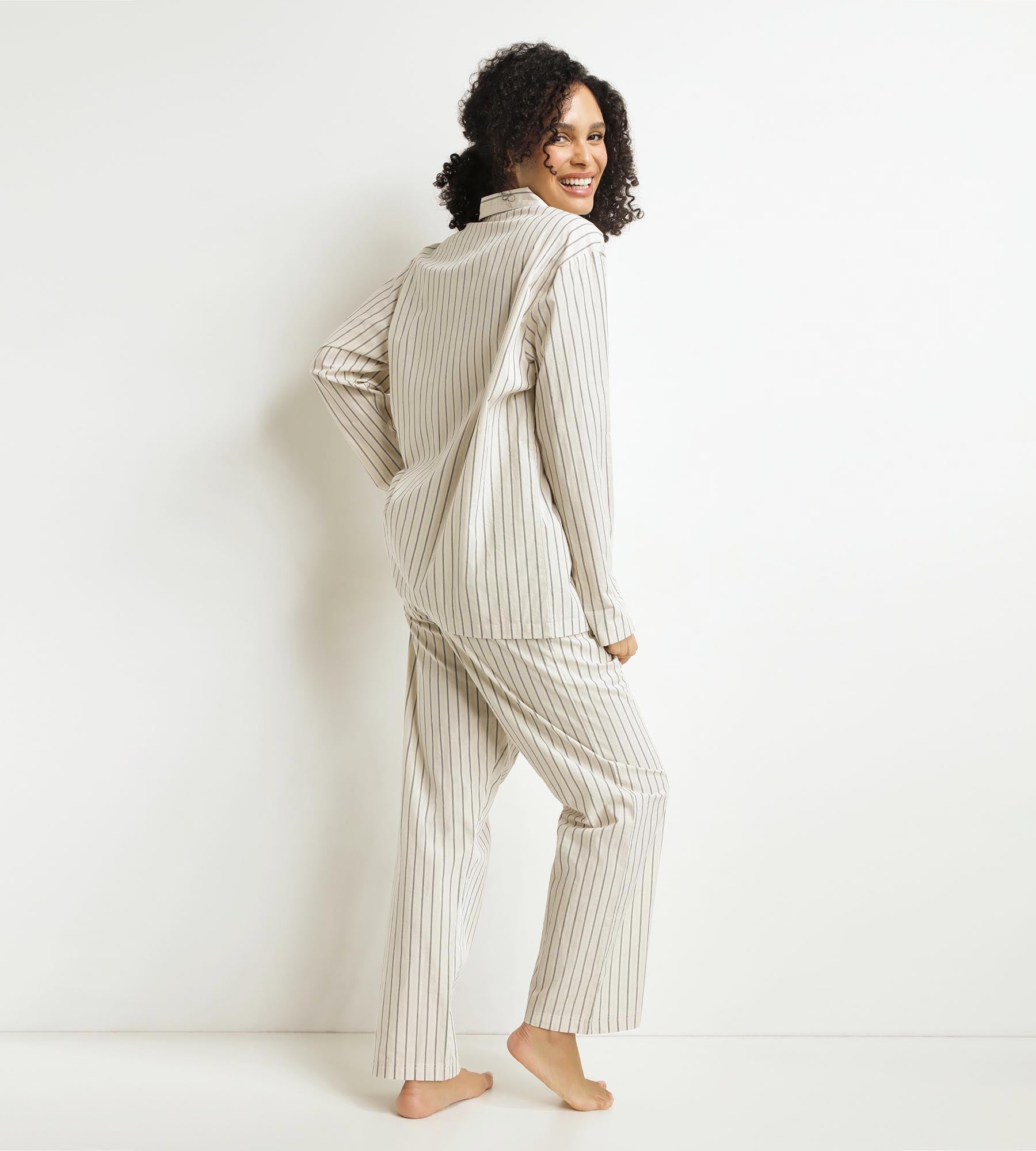 DIM Pantalón de pijama de rayas gris de mujer Dim x Inès de La Fressange