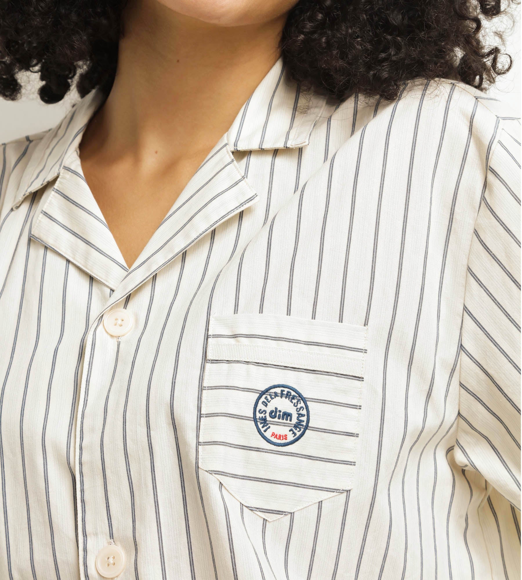 DIM Pantalón de pijama de rayas gris de mujer Dim x Inès de La Fressange