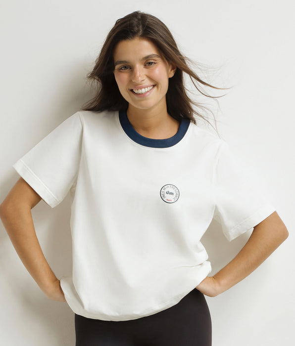 DIM Camiseta de mujer de nácar azul Dim x Inès de La Fressange