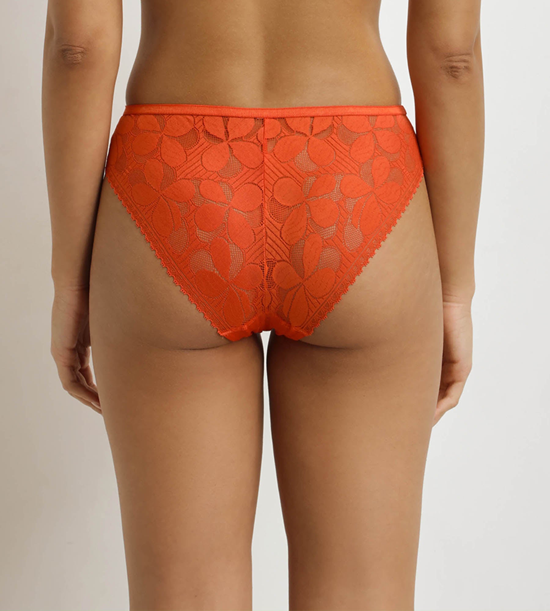 DIM Braguitas de mujer semitransparentes Orange Art Flowers