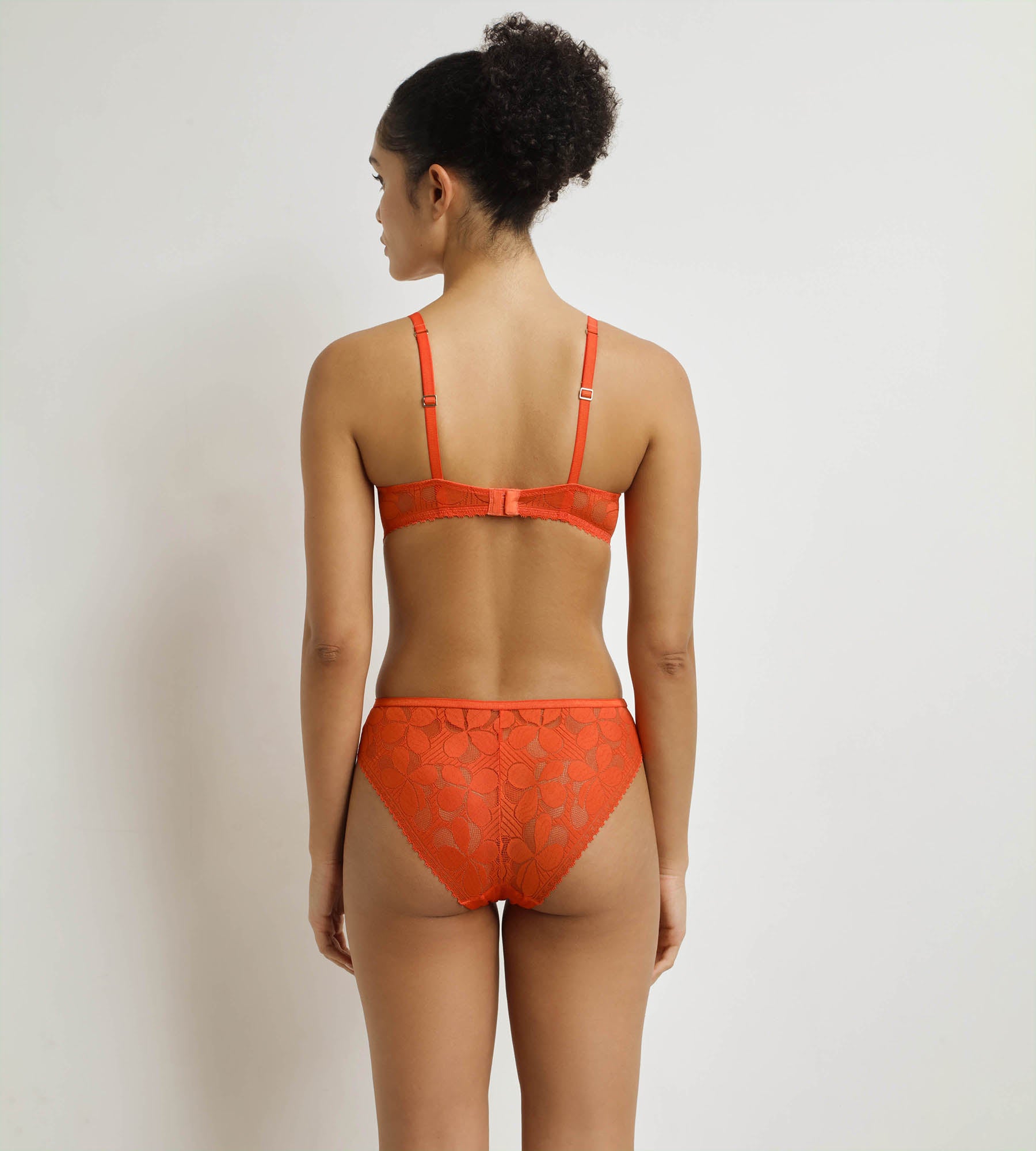 DIM Braguitas de mujer semitransparentes Orange Art Flowers