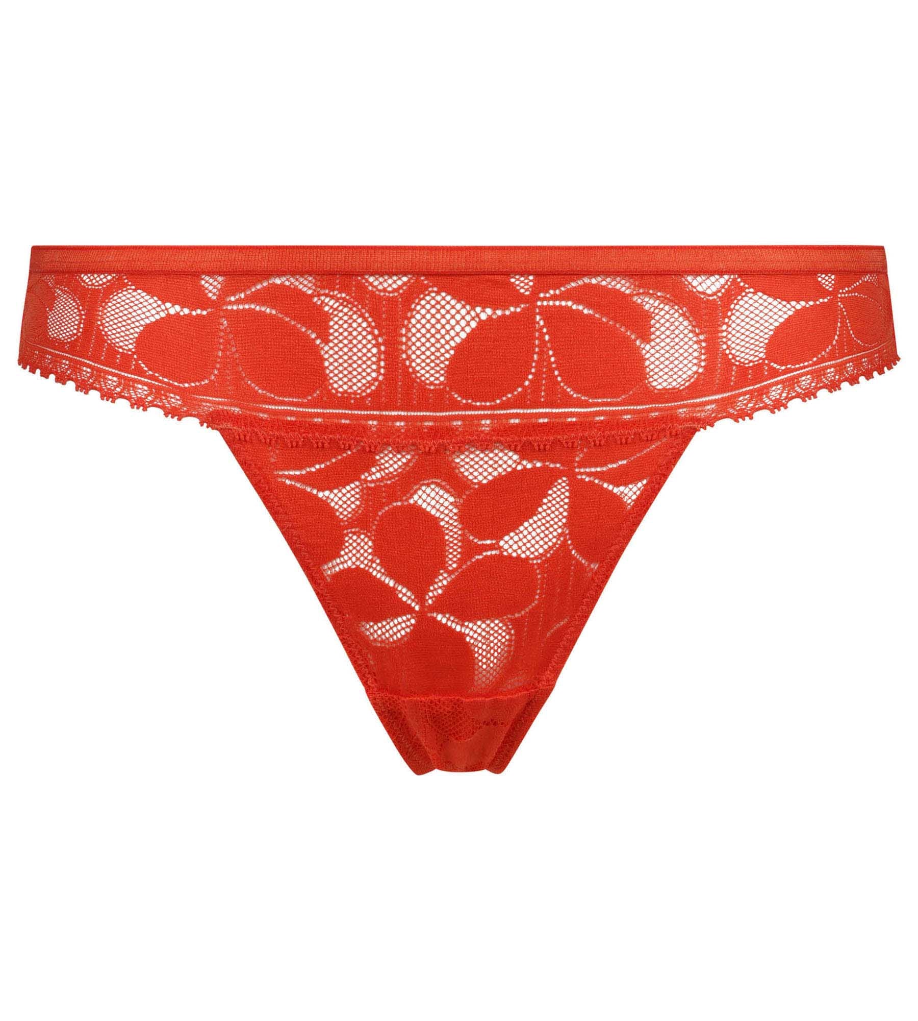 DIM Tanga de mujer Orange Art Flowers