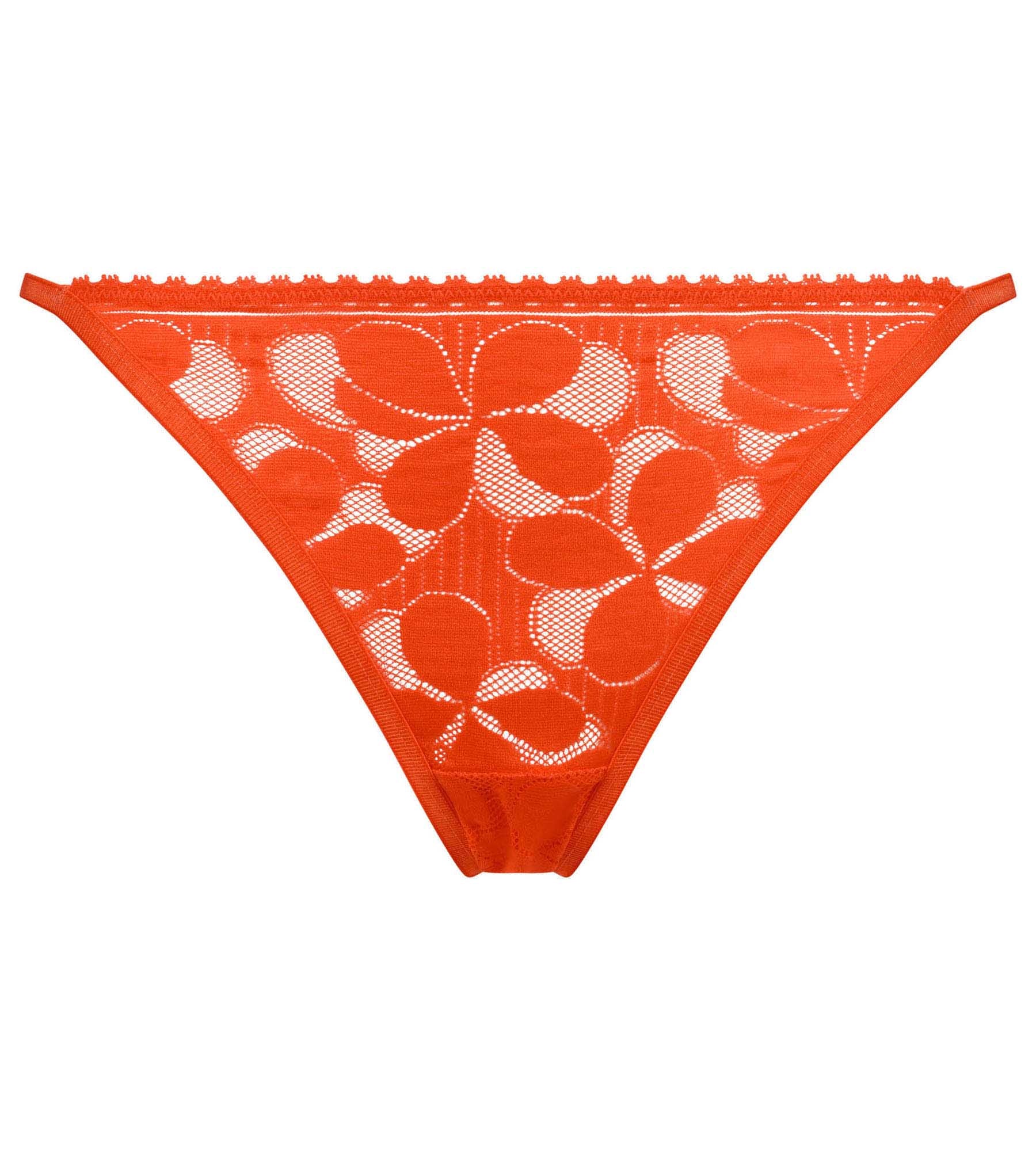 DIM Tanga de mujer Orange Art Flowers