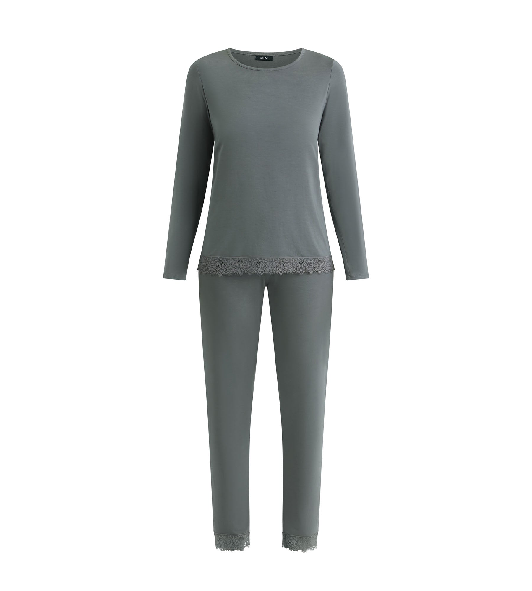 DIM Pantalones de pijama de mujer Gris con encaje Don't Disturb