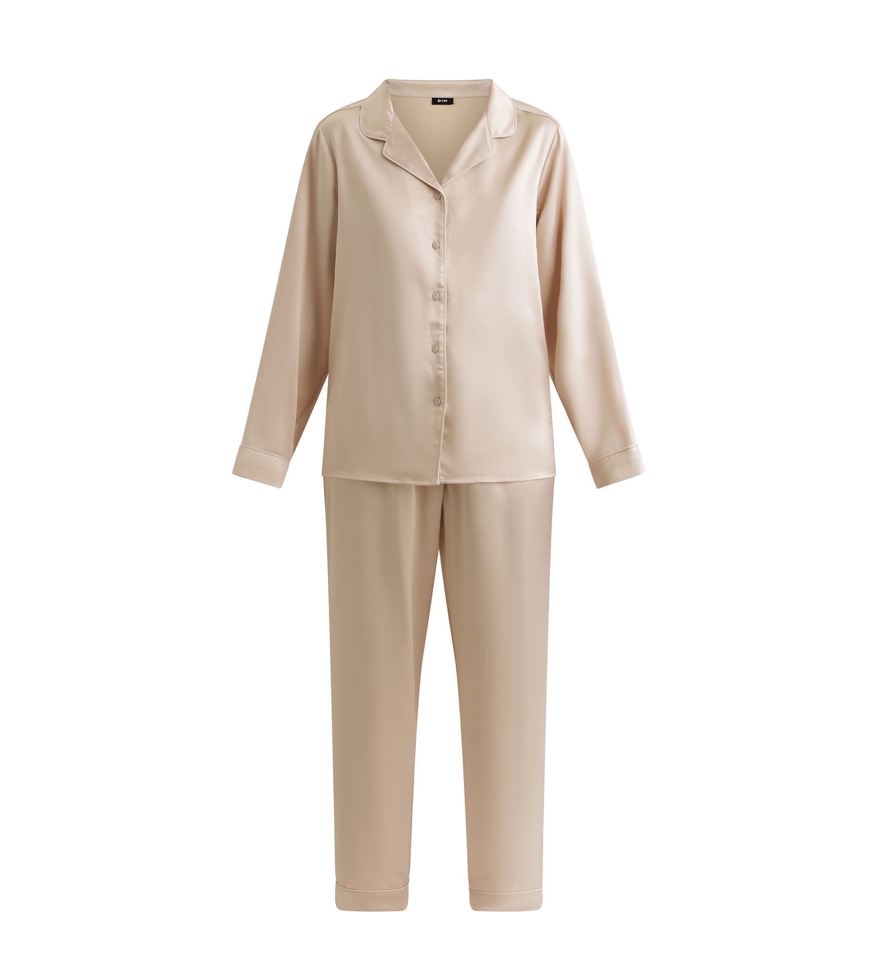 DIM Conjunto de pijama de mujer Pantalón de rayas gris marfil Don't Disturb