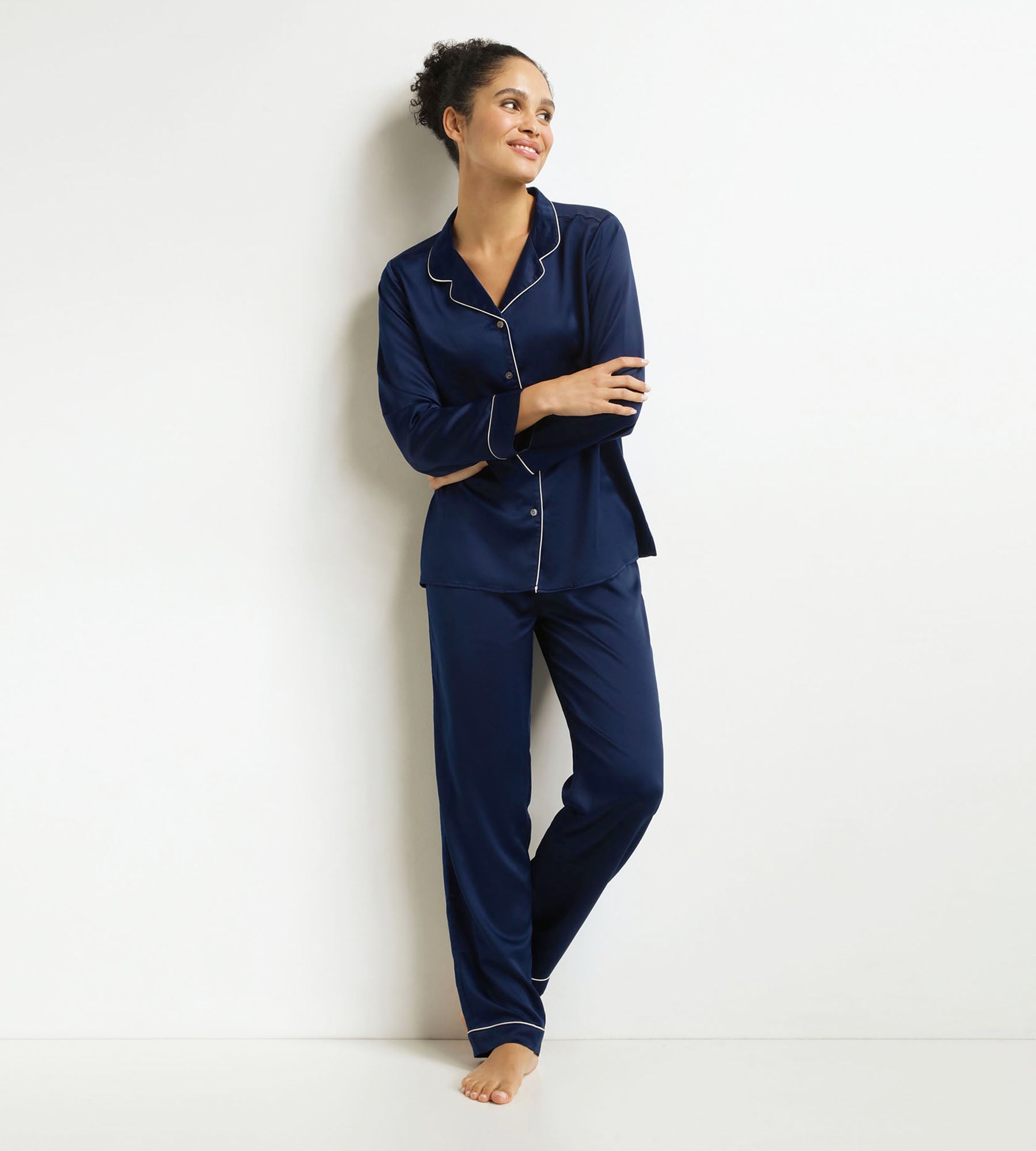DIM Conjunto de pantalón de pijama para mujer Midnight Blue Don't Disturb