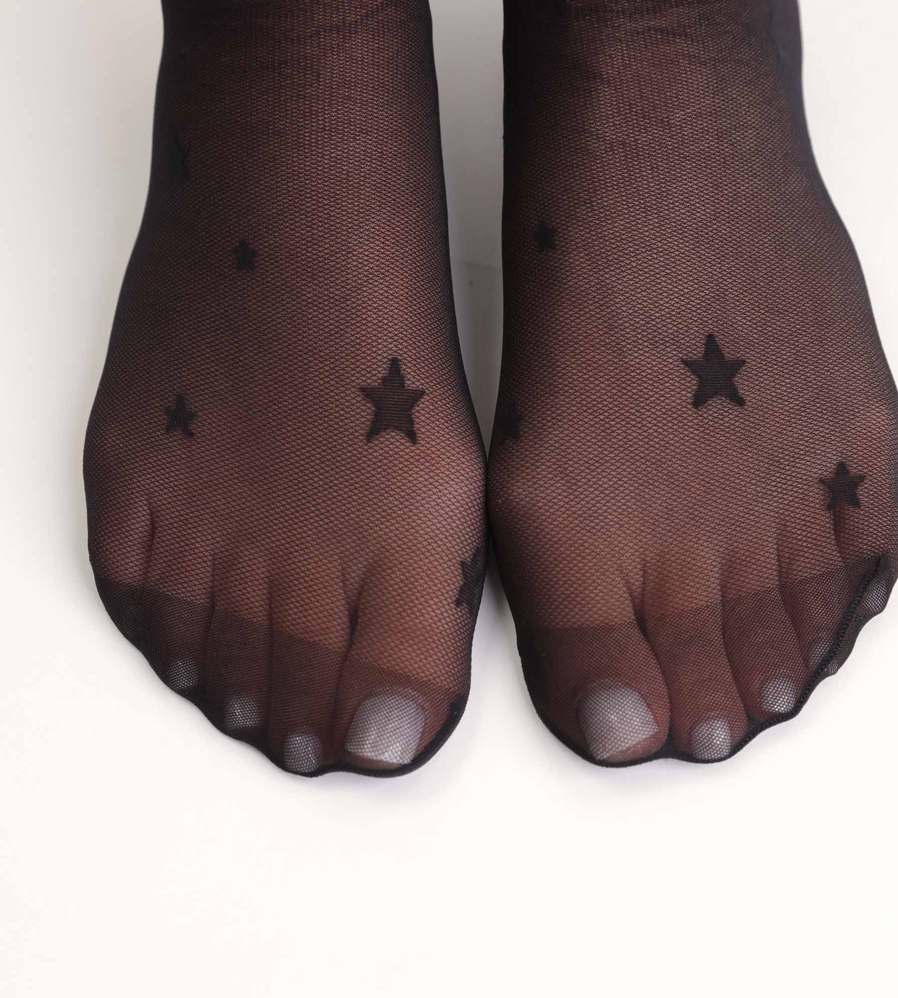 DIM Calcetines tobilleros negros transparentes con estrellas Dim Style