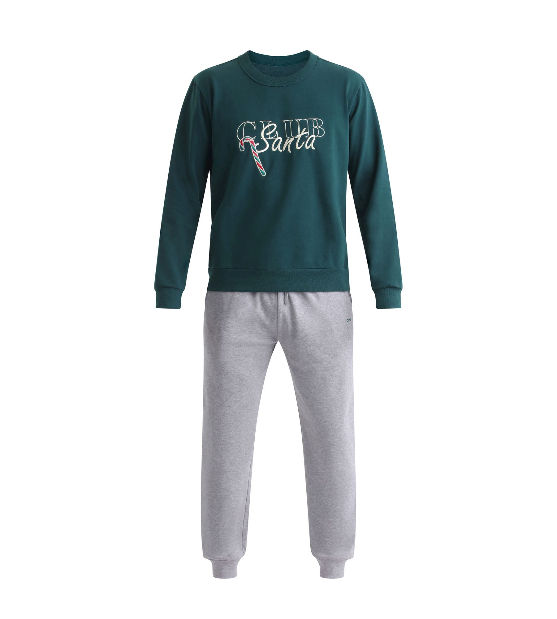 DIM Conjunto de pantalón de pijama para hombre Gris Verde Dim