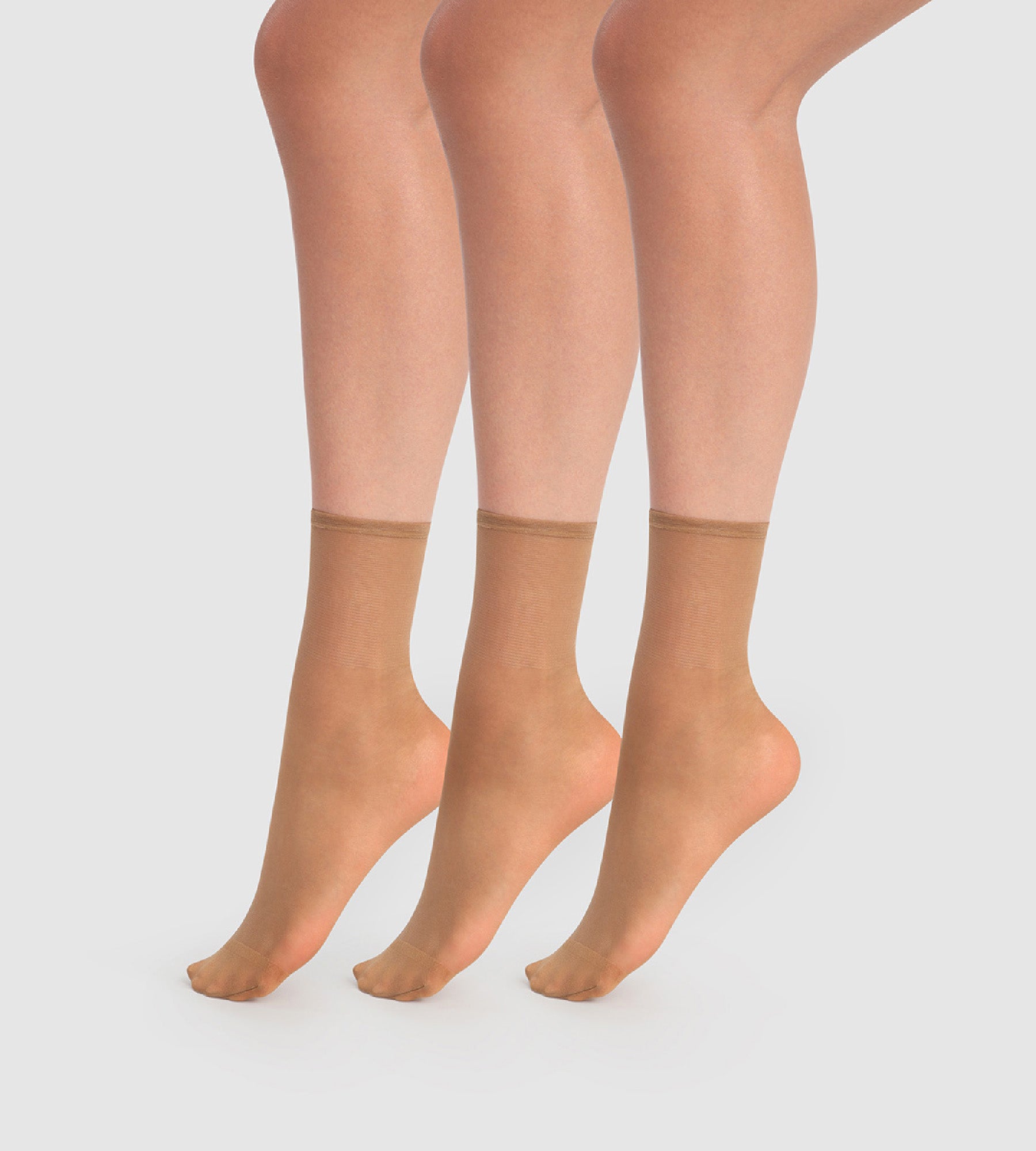 DIM Pack de 3 calcetines cortos transparentes Canela Beauty Resist 20D