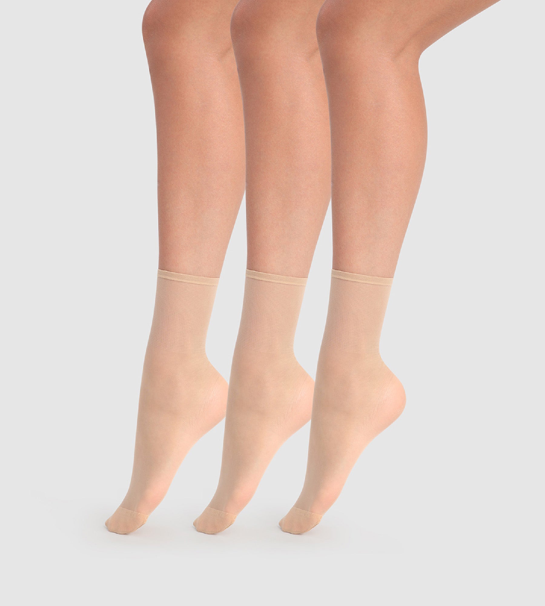 DIM Pack de 3 calcetines cortos transparentes capri Beauty Resist 20D