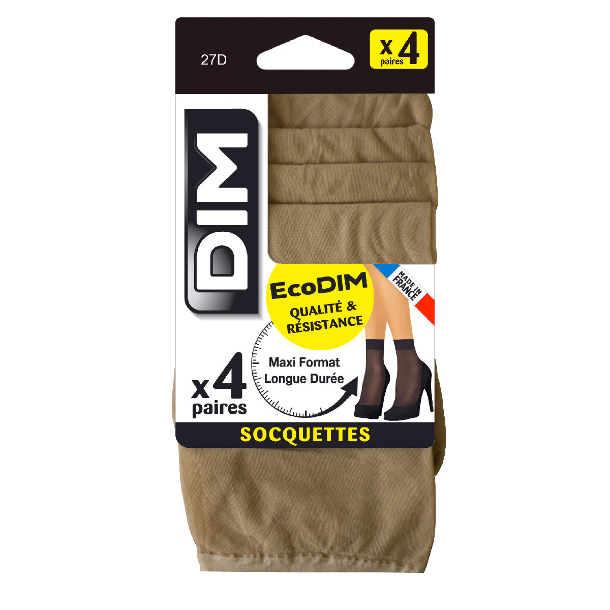 DIM Pack de 4 cacetines medias de ante EcoDIM semi-opacas 30D