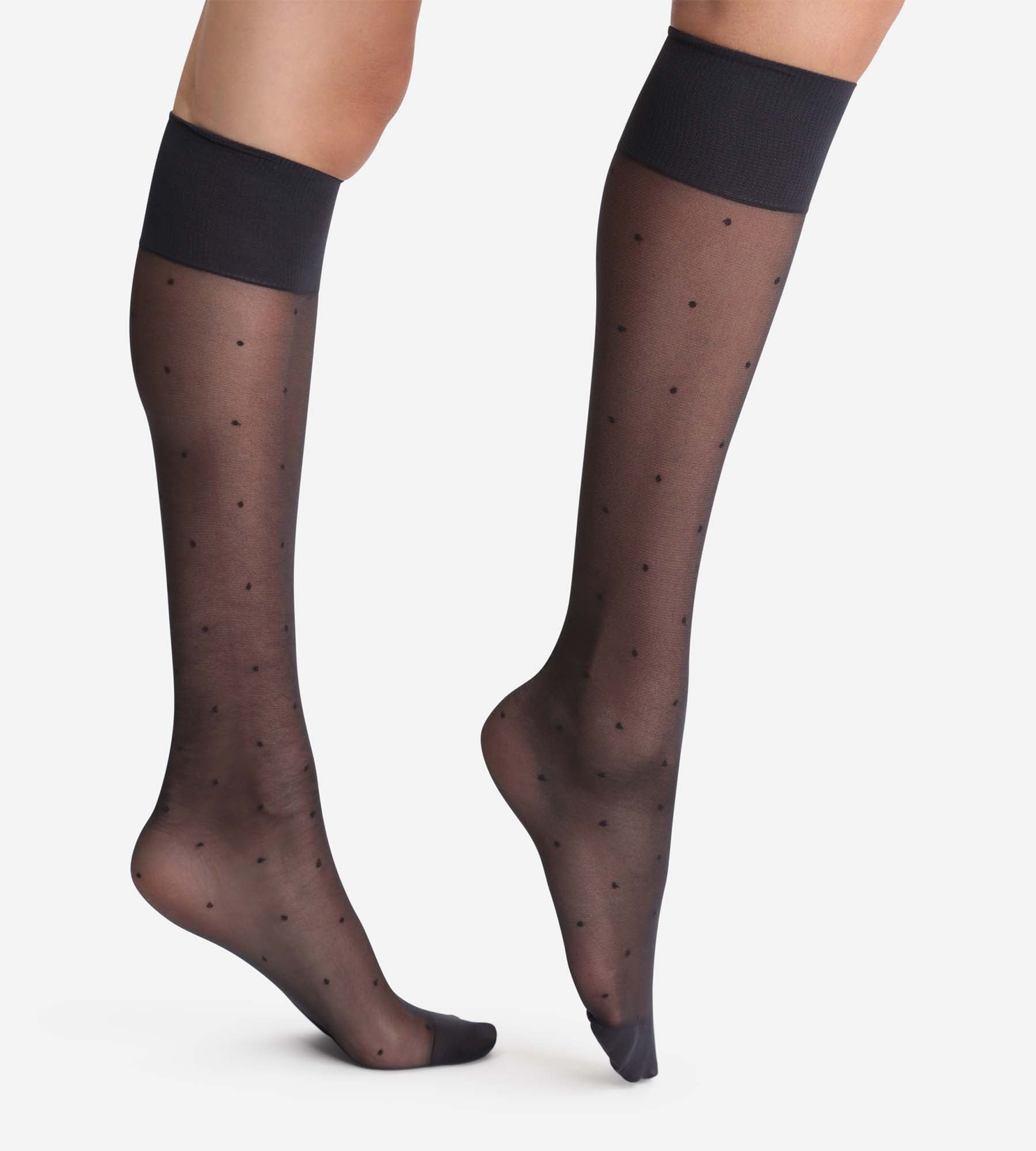 DIM Medias negras efecto bordado 15D Madame So DIM