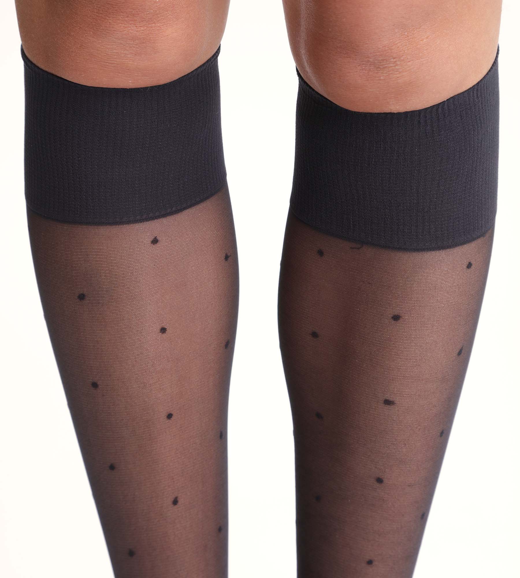 DIM Medias negras efecto bordado 15D Madame So DIM