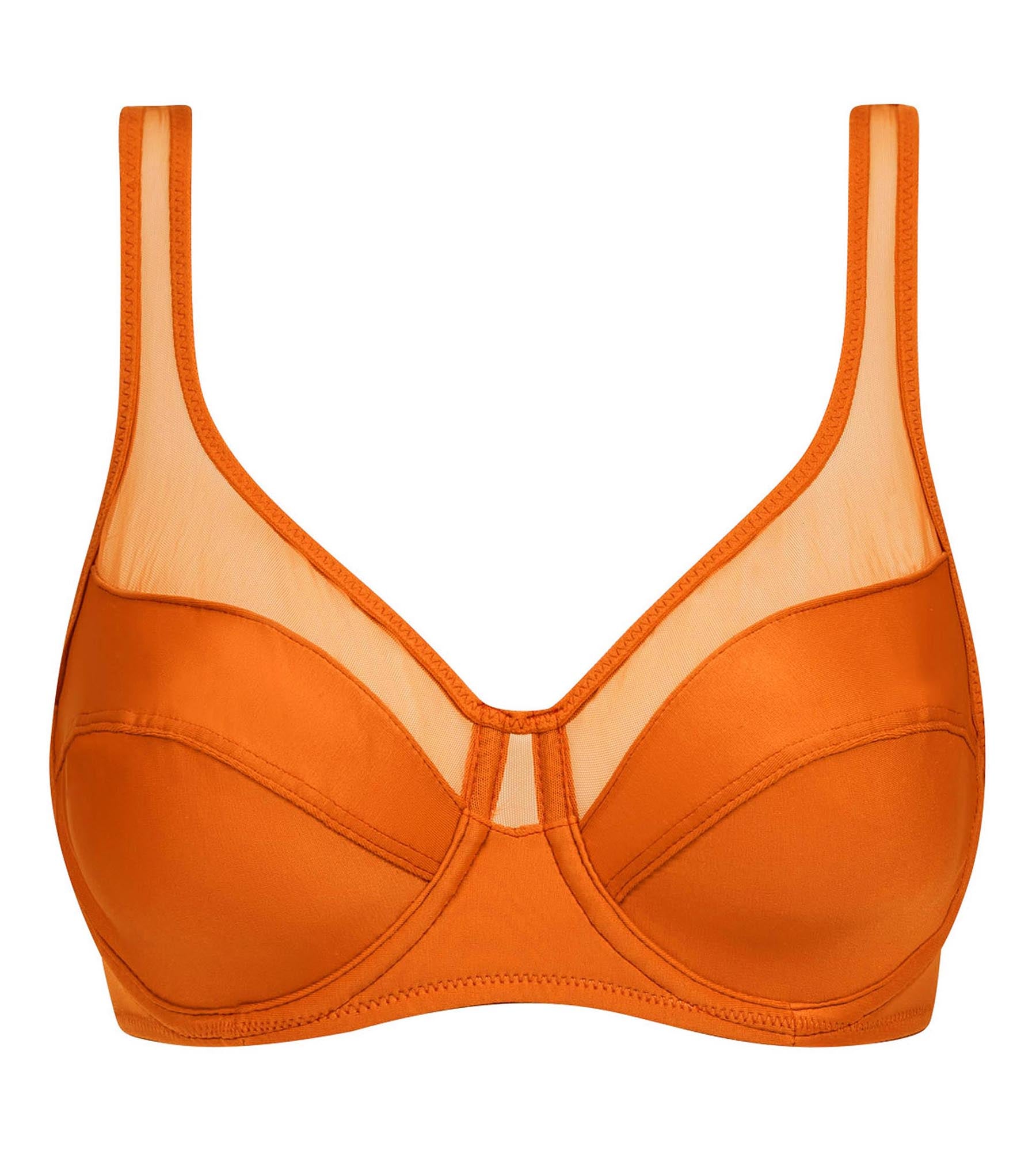 DIM Sujetador push-on de microfibra y tul Mandarine Dim Generous