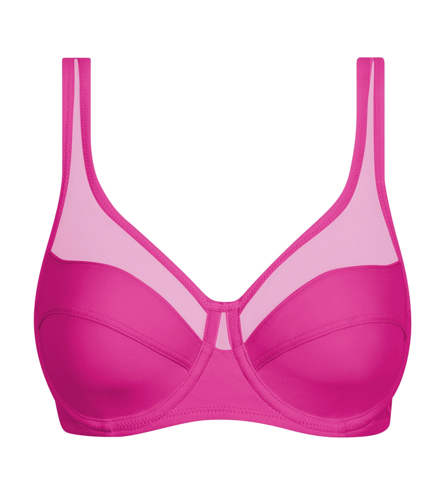 DIM Sujetador push-on de microfibra y tul fucsia Dim Generous