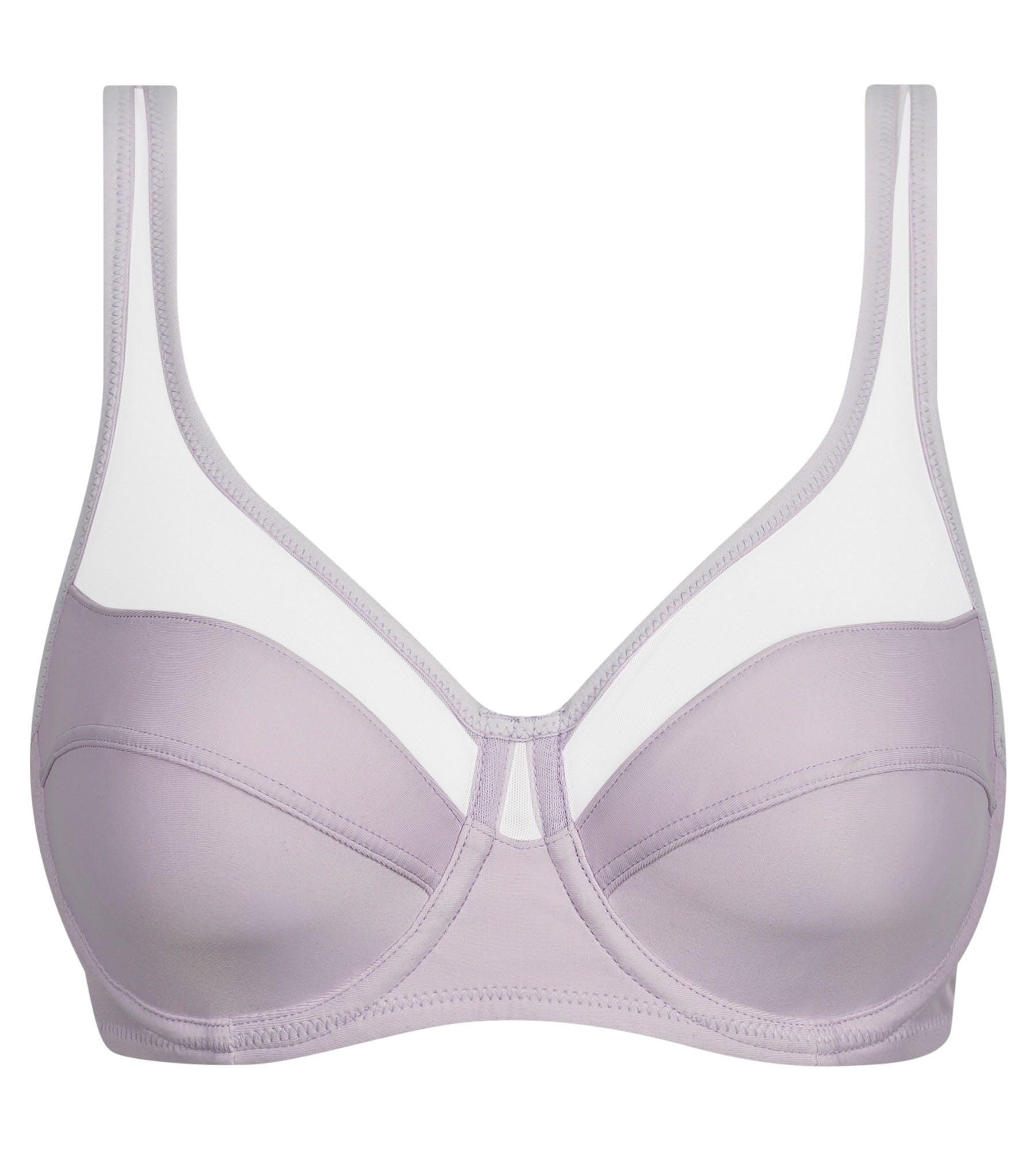 DIM Sujetador de gran capacidad con aros en microfibra y tul violeta grisáceo Dim Generous