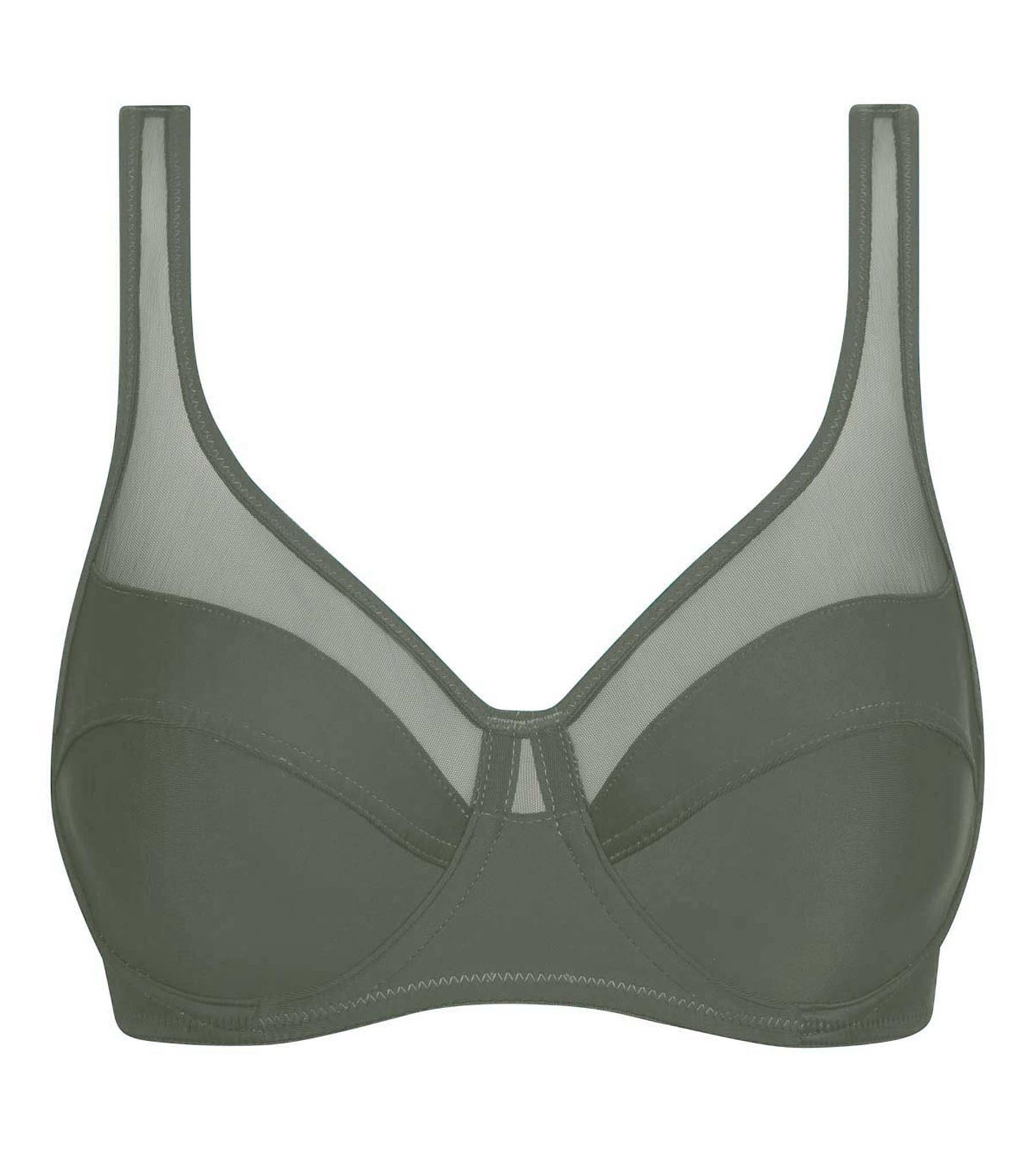 DIM Sujetador push-on de microfibra y tul verde Dim Generous