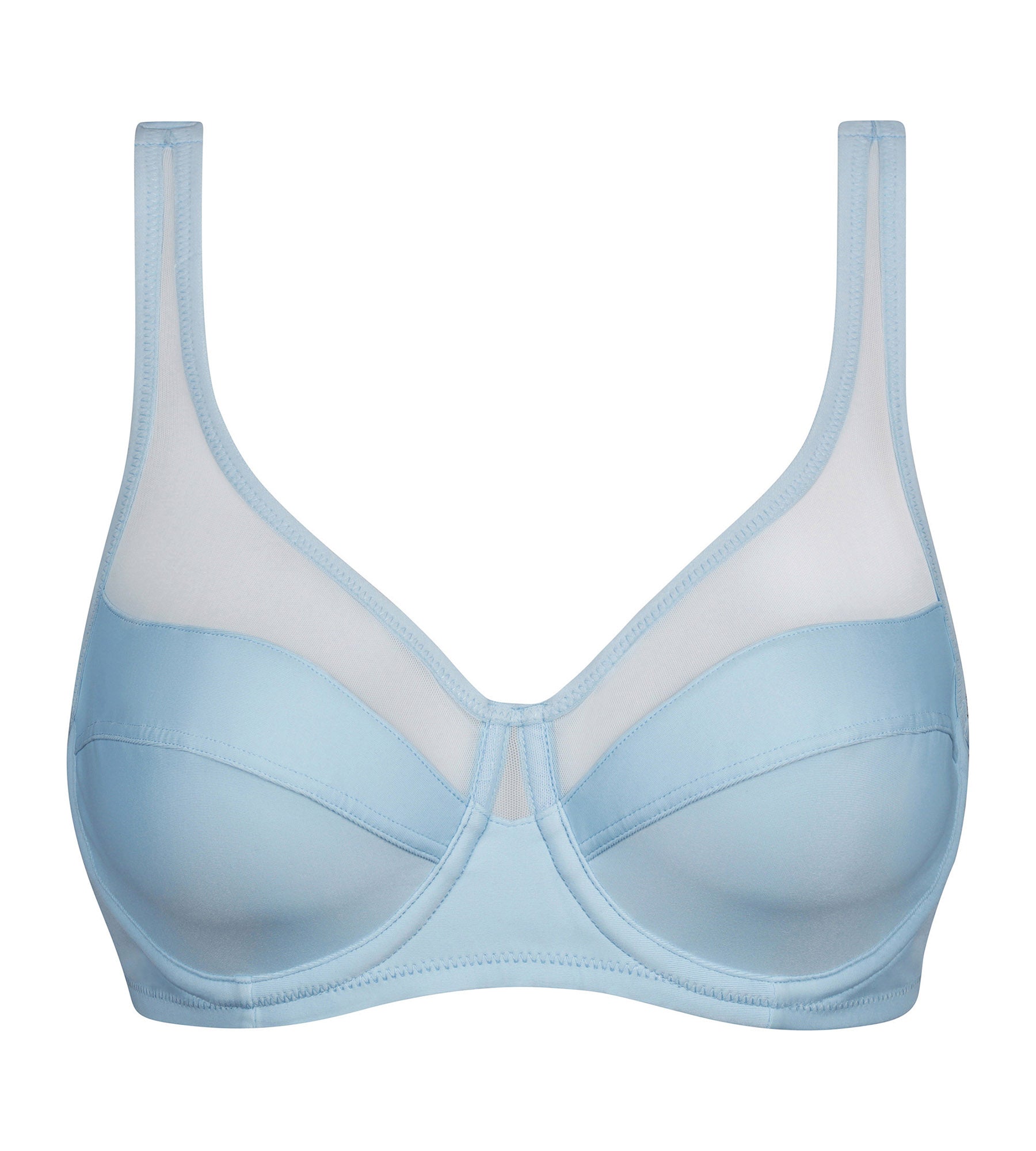 DIM Sujetador push-on de microfibra y tul azul Dim Generous