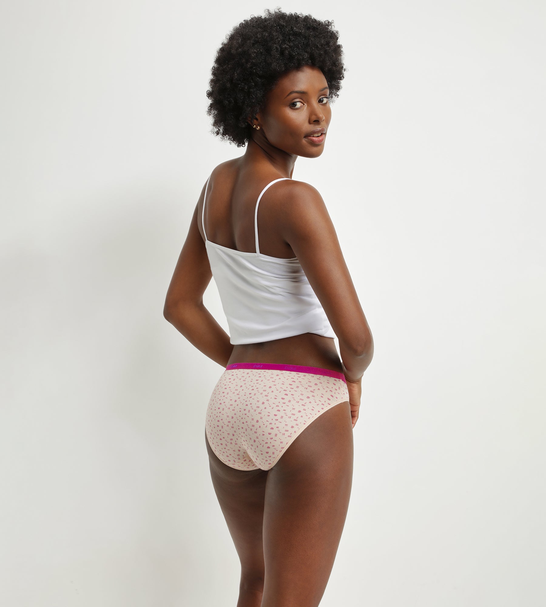 DIM Pack de 3 bragas de algodón elástico con toques flúor Les Pockets