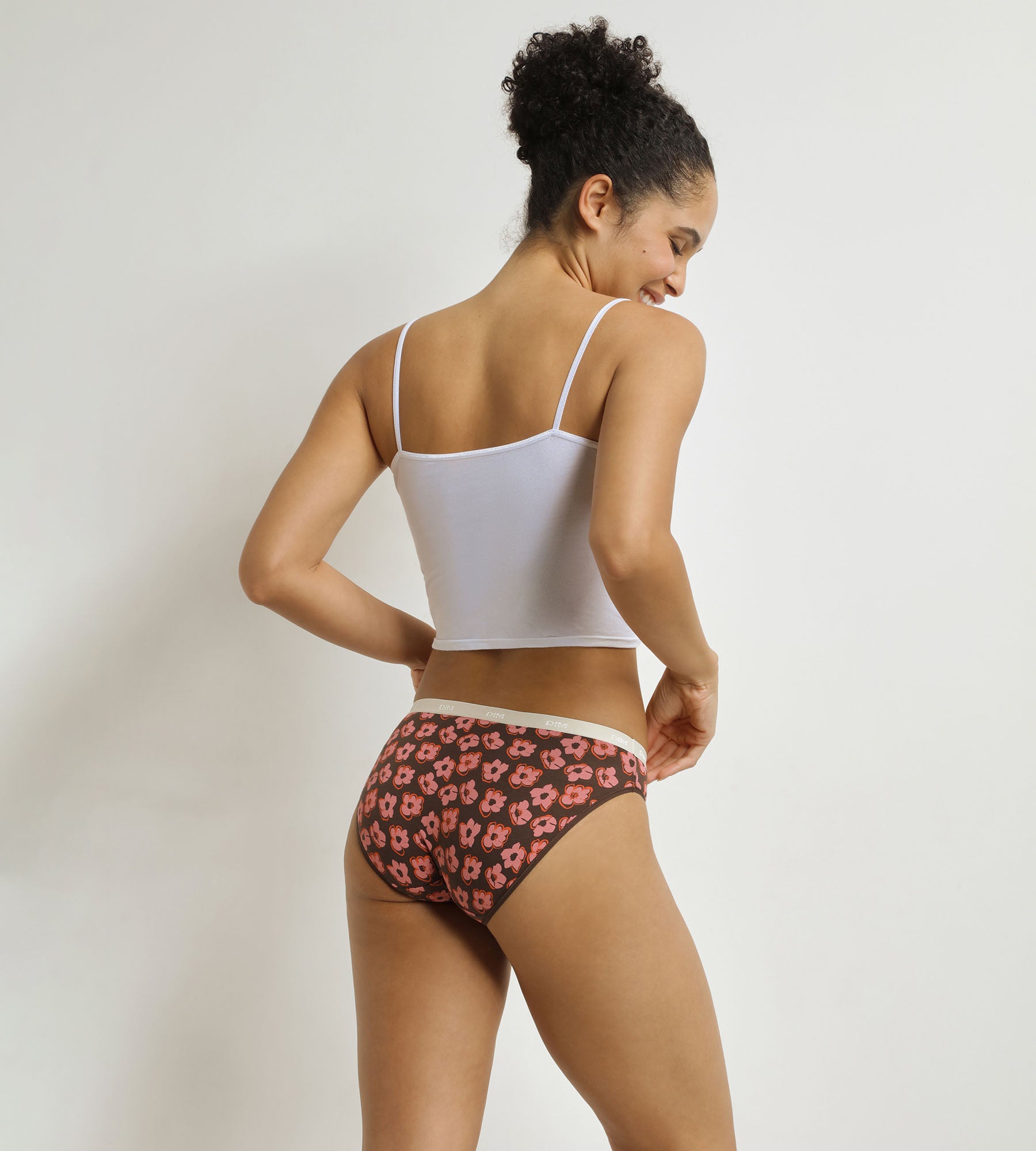 DIM Pack de 3 calzoncillos de mujer con motivos bohemios rosas y marrones Les Pockets