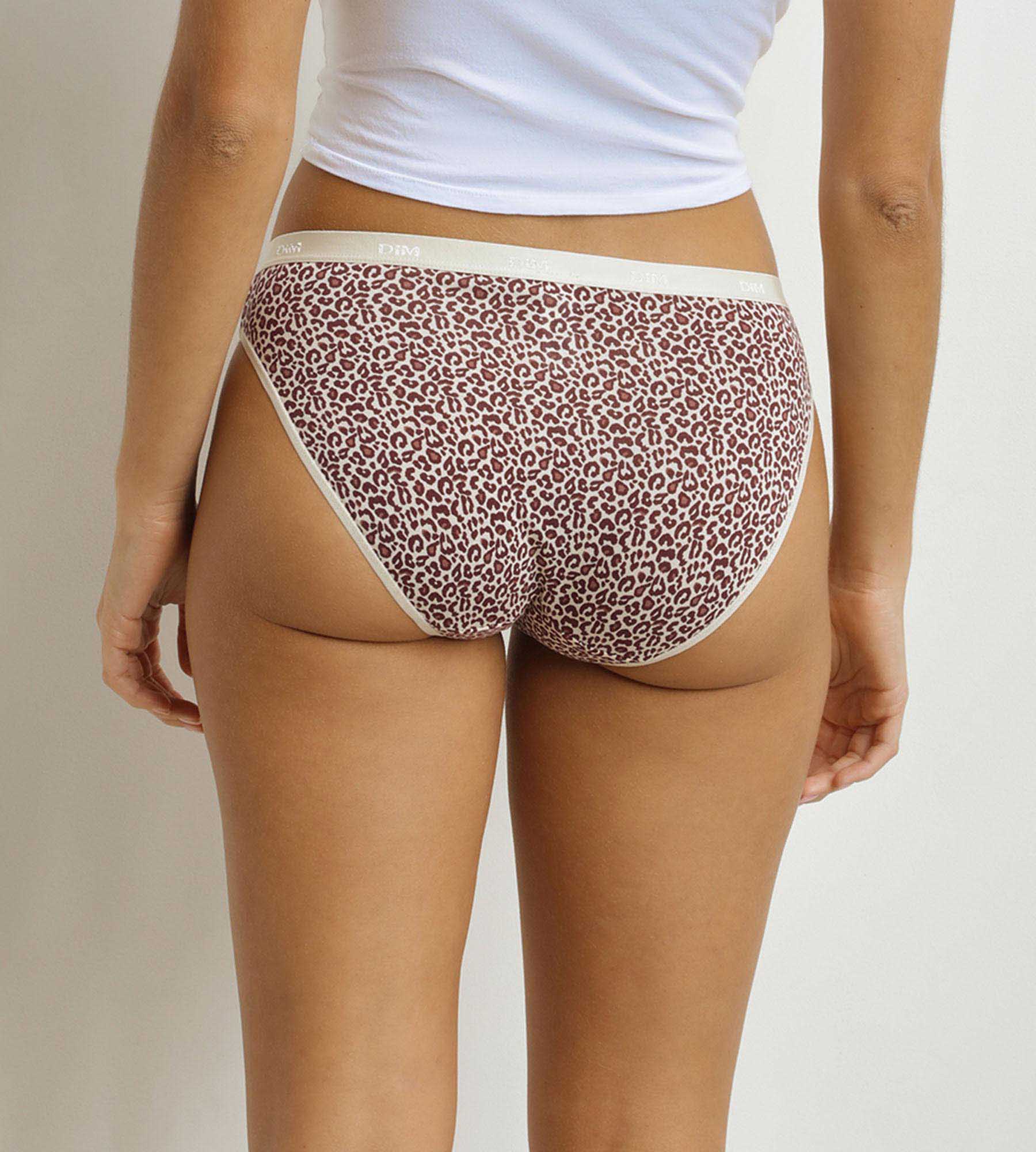 DIM Pack de 3 braguitas de mujer con estampado de leopardo Ecru Beige Les Pockets