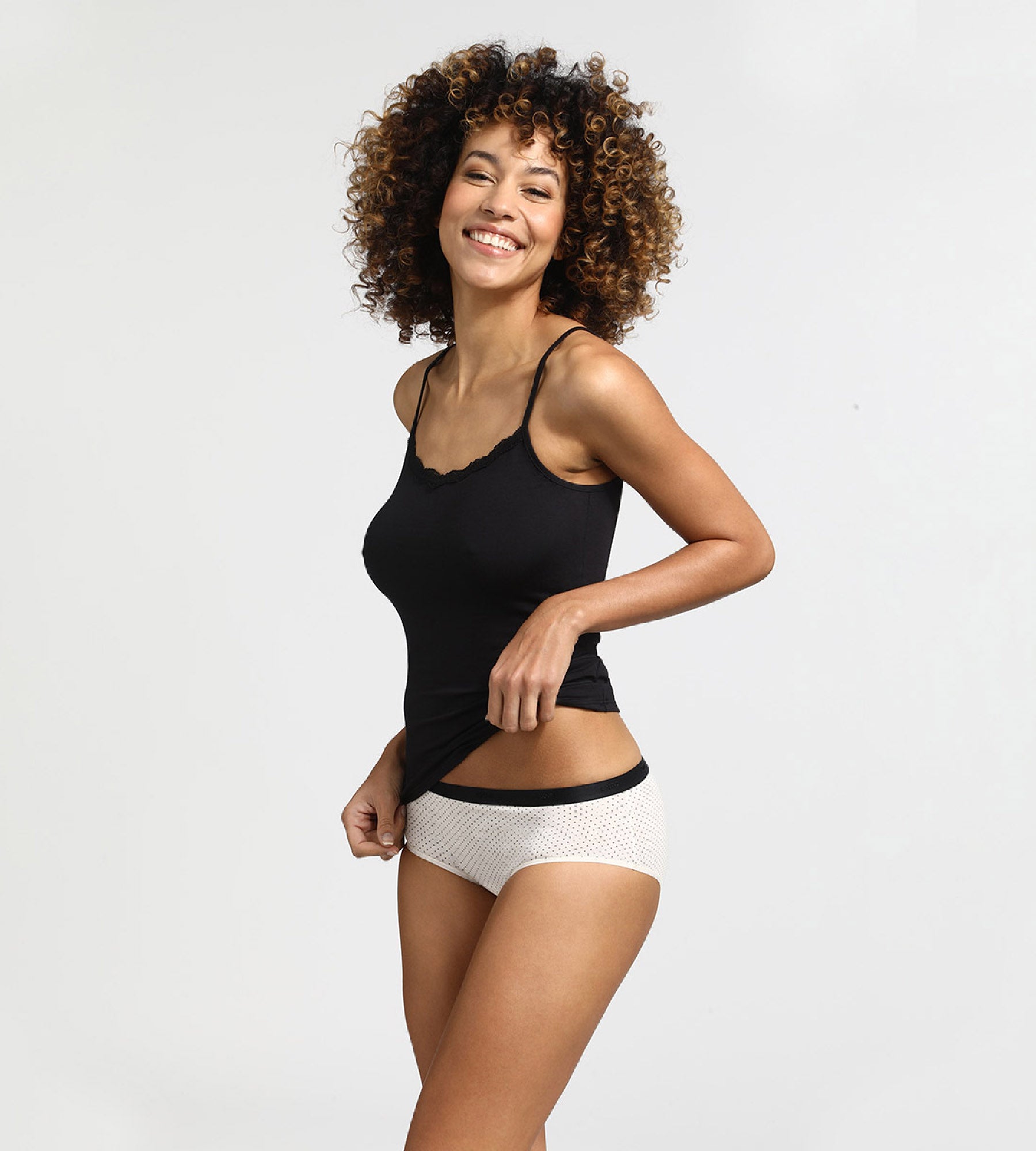 DIM Pack de 3 culottes con lazo negro de algodón Les Pockets