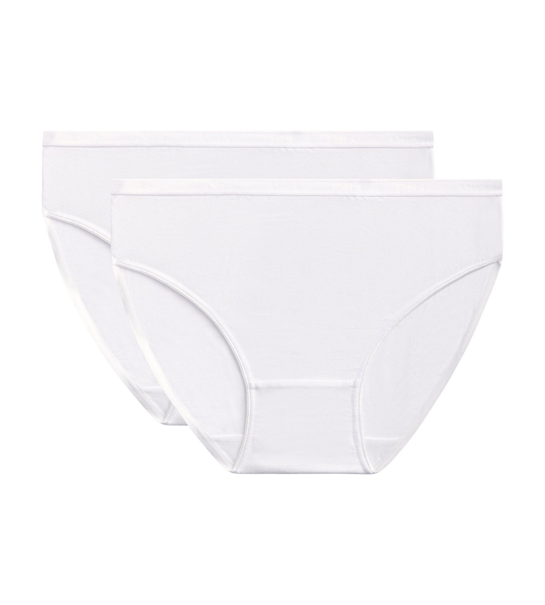 DIM Pack de 2 braguitas de mujer de algodón orgánico Blanco Dim Ecosmart