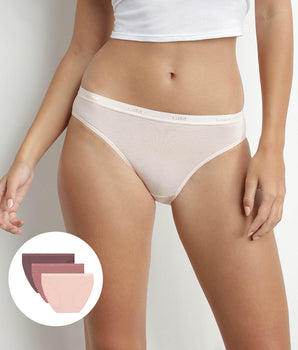 Pack de 3 bragas de mujer de algodón elástico Rosa Pastel Les Pockets Ecodim