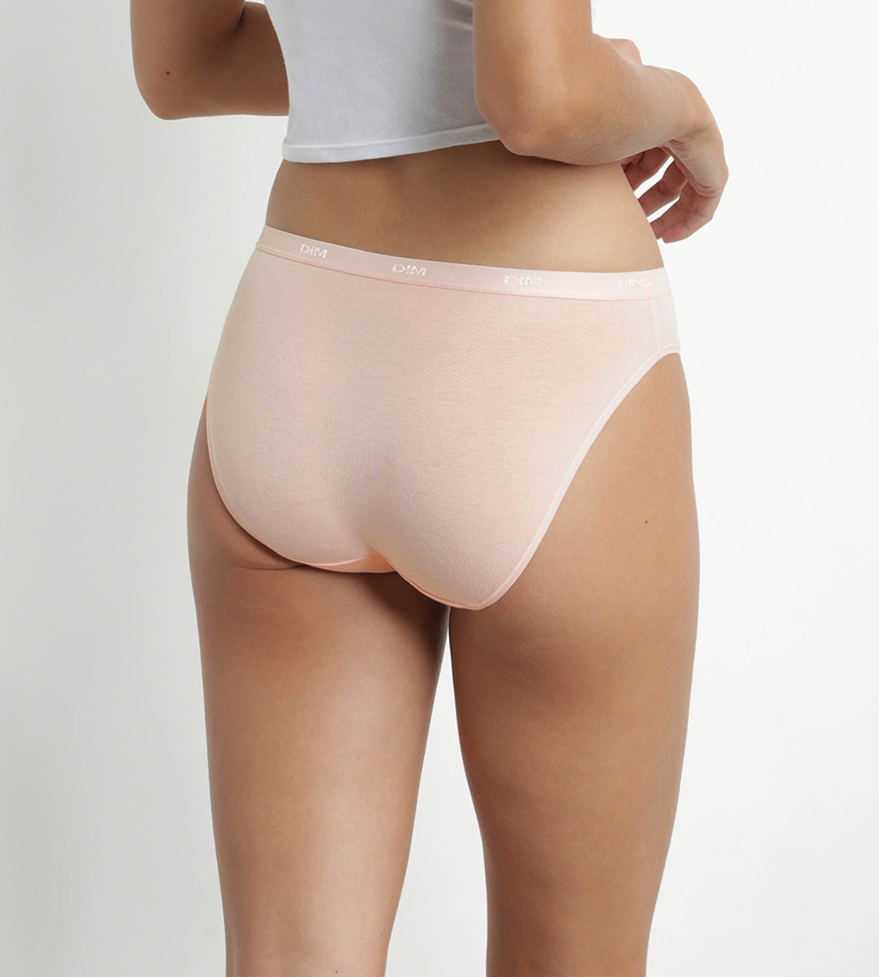 DIM Pack de 3 bragas de algodón elástico Amarillo Nude Marrón Les Bolsillos Ecodim