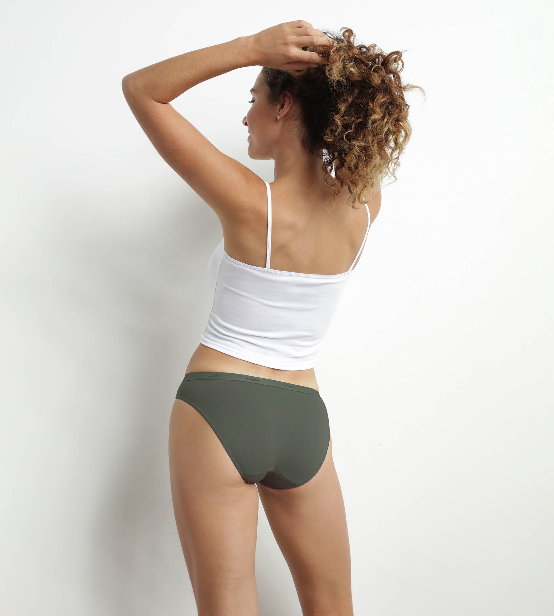 DIM Pack de 3 bragas de algodón elástico Azul Rojo Verde Les Bolsillos Ecodim