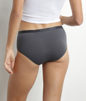 Pack de 3 culottes para mujer de algodón elástico Beige Azul Gris Les Pockets Ecodim