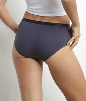 Pack de 3 culottes de mujer de algodón elástico Lila Blanco Les Pockets Ecodim