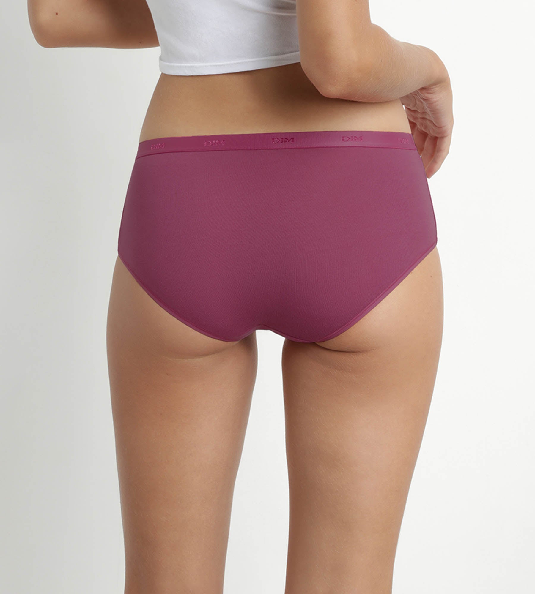 DIM Pack de 3 culottes para mujer de algodón elástico Rojo Verde Les Pockets Ecodim